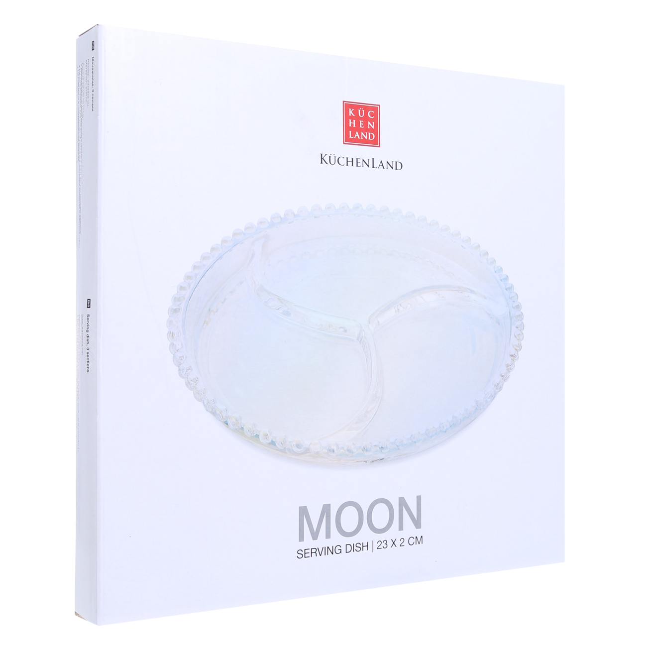 Менажница, 23 см, 3 отд, стекло, круглая, перламутр, Moon, image-2
