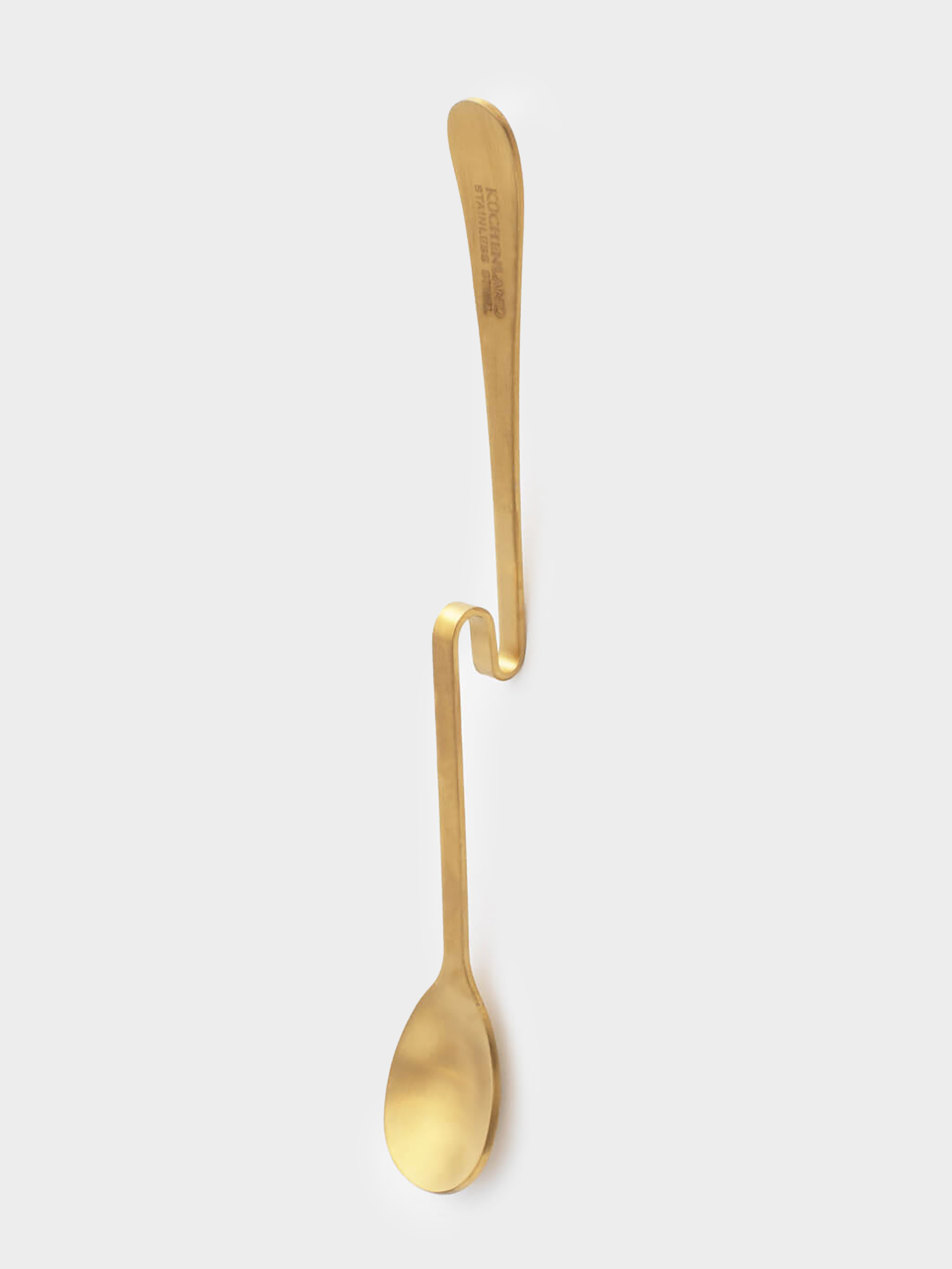 Ложка чайная, 20 см, с изогнутой ручкой, сталь, золотистая, Classic gold, image-1