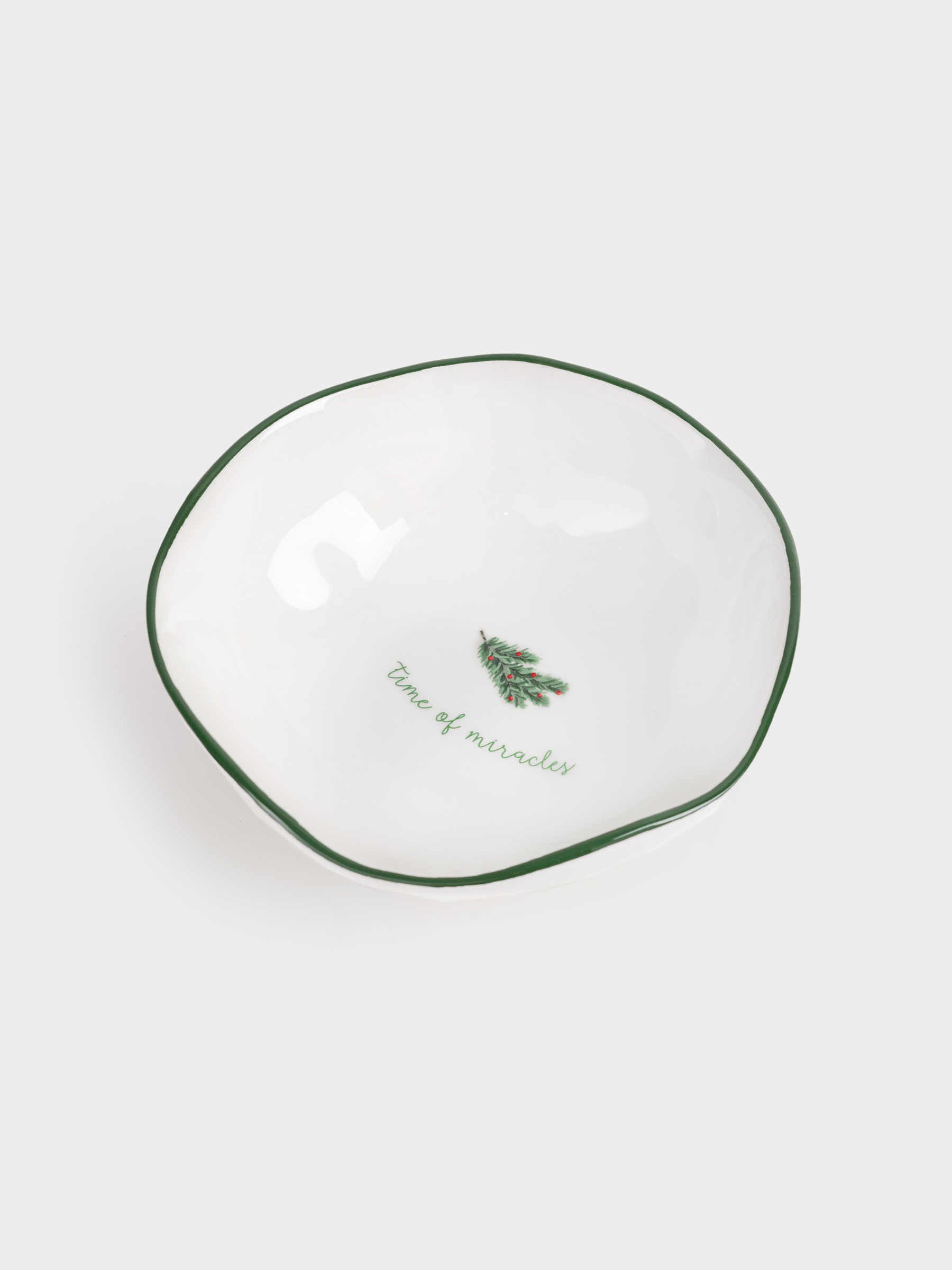 Салат ыдысы, 15х5 см, 370 мл, керамика, Шырша бұтағы, Сhristmas green, image-2
