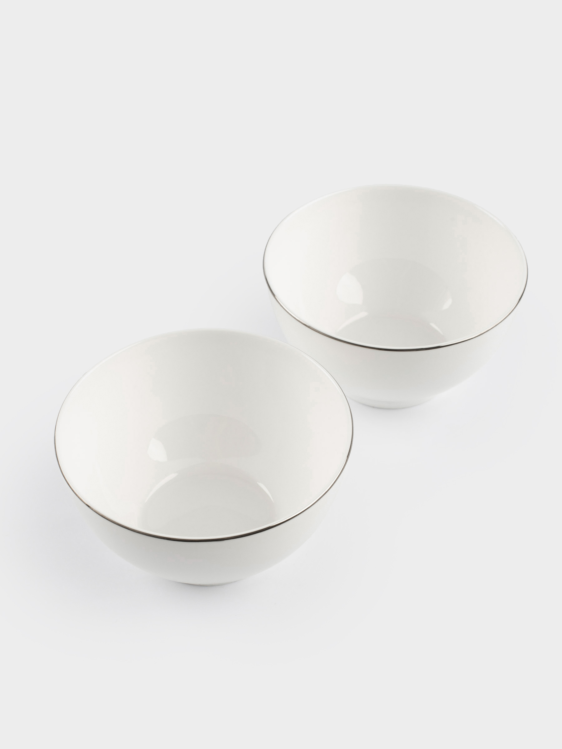 Пиала, 12х6 см, 2 дана, Фарфор F, ақ, Ideal silver, image-5