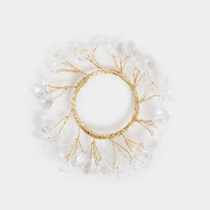 Майлық сақинасы, 5 см, пластик/акрил, алтын, Кристалдар, Crystal decor
