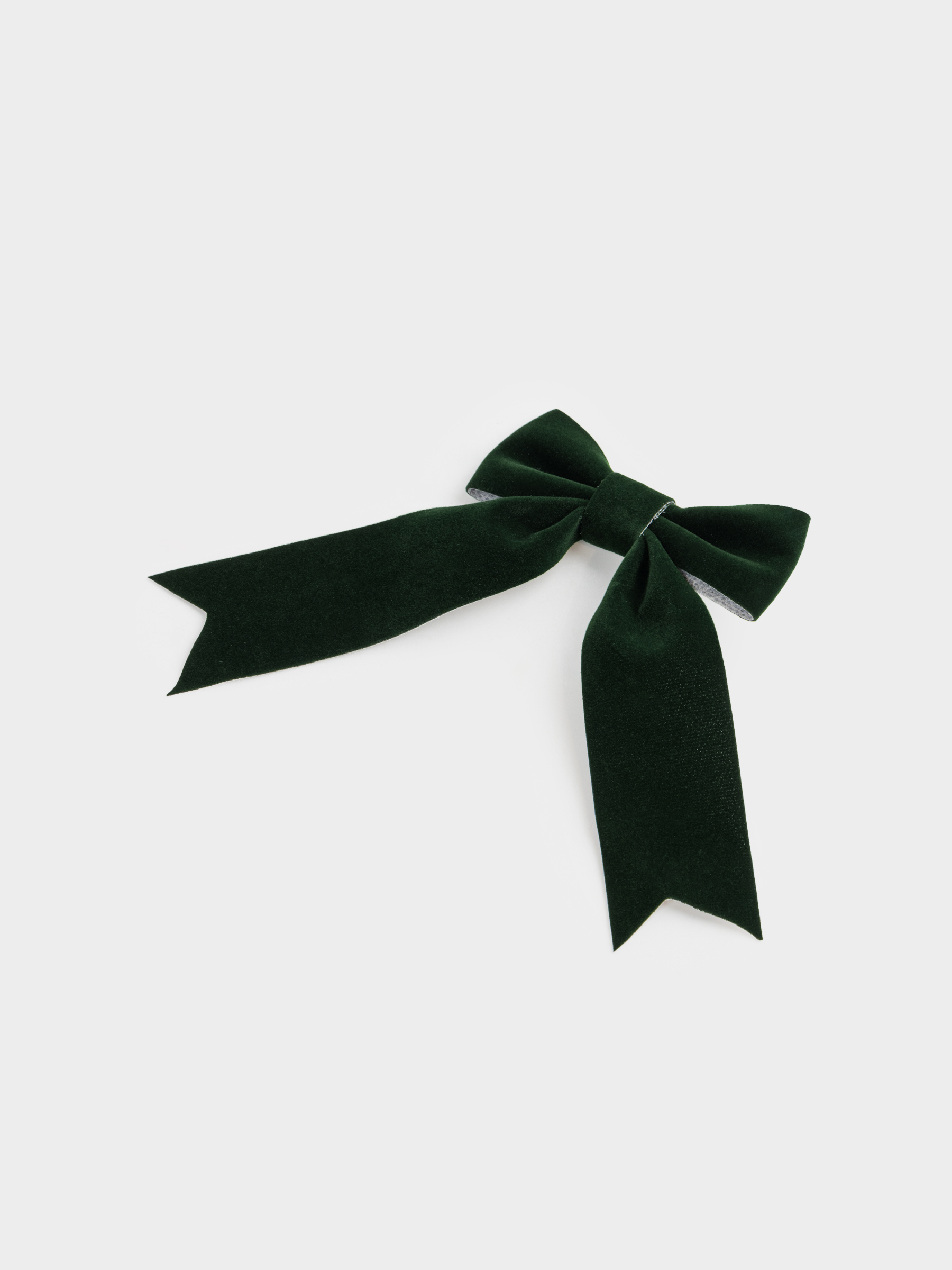 Сәндік әшекей, 15 см, қыстырғышы бар, полиэстер, жасыл, Бантик, Bow velvet, image-1