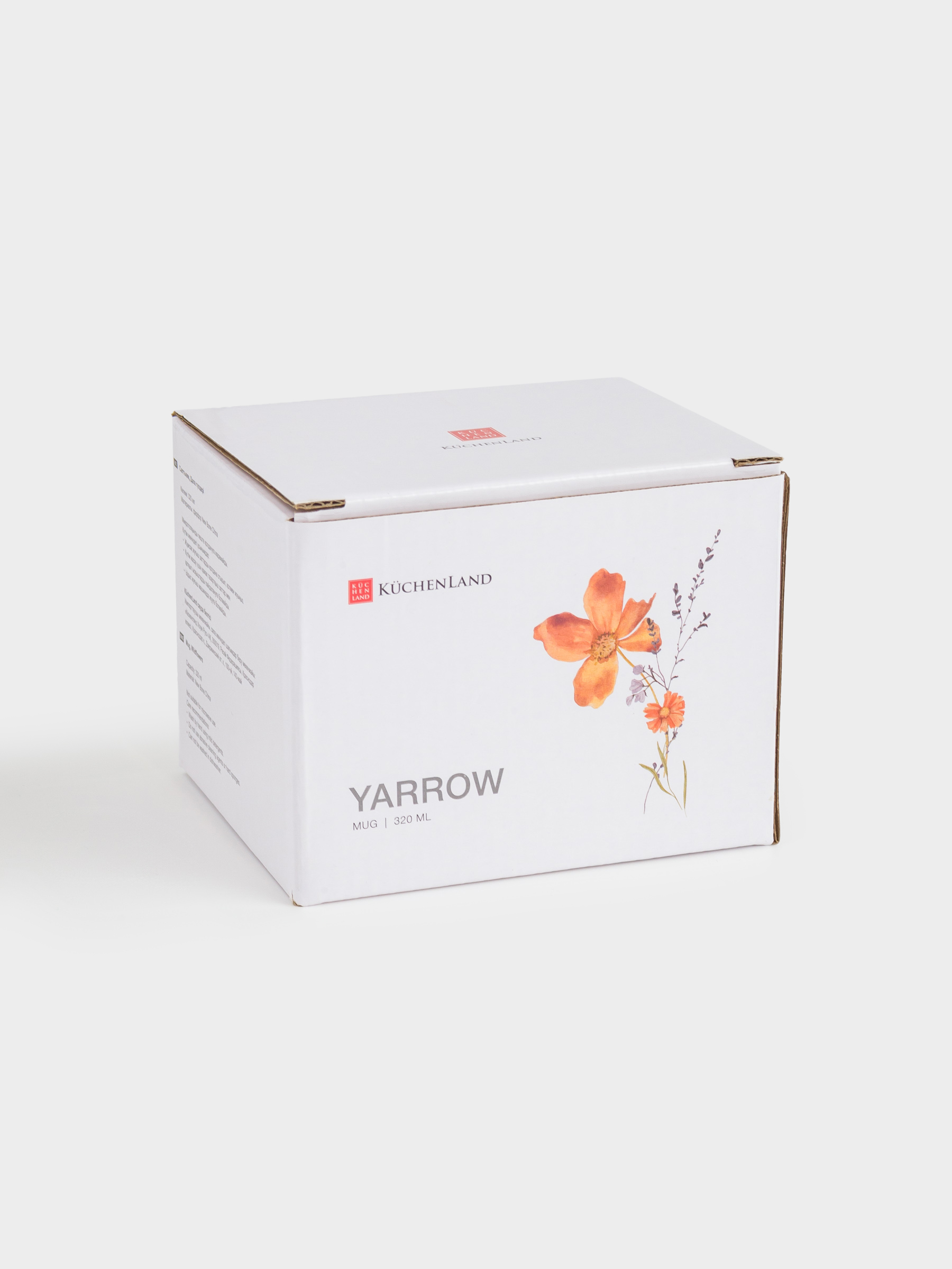 Кружка, 320 мл, фарфор N, белая, с золотистым кантом, Полевые цветы, Yarrow, image-4