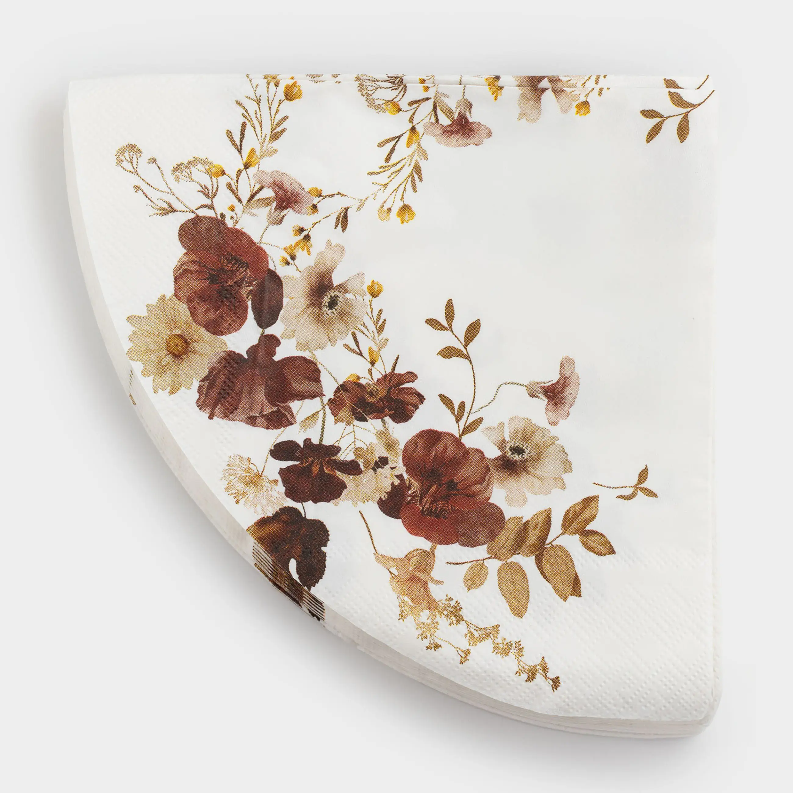 Қағаз майлықтар, 33 см, 20 дана, дөңгелек, ақ, Күзгі гүлдер, Flower garden