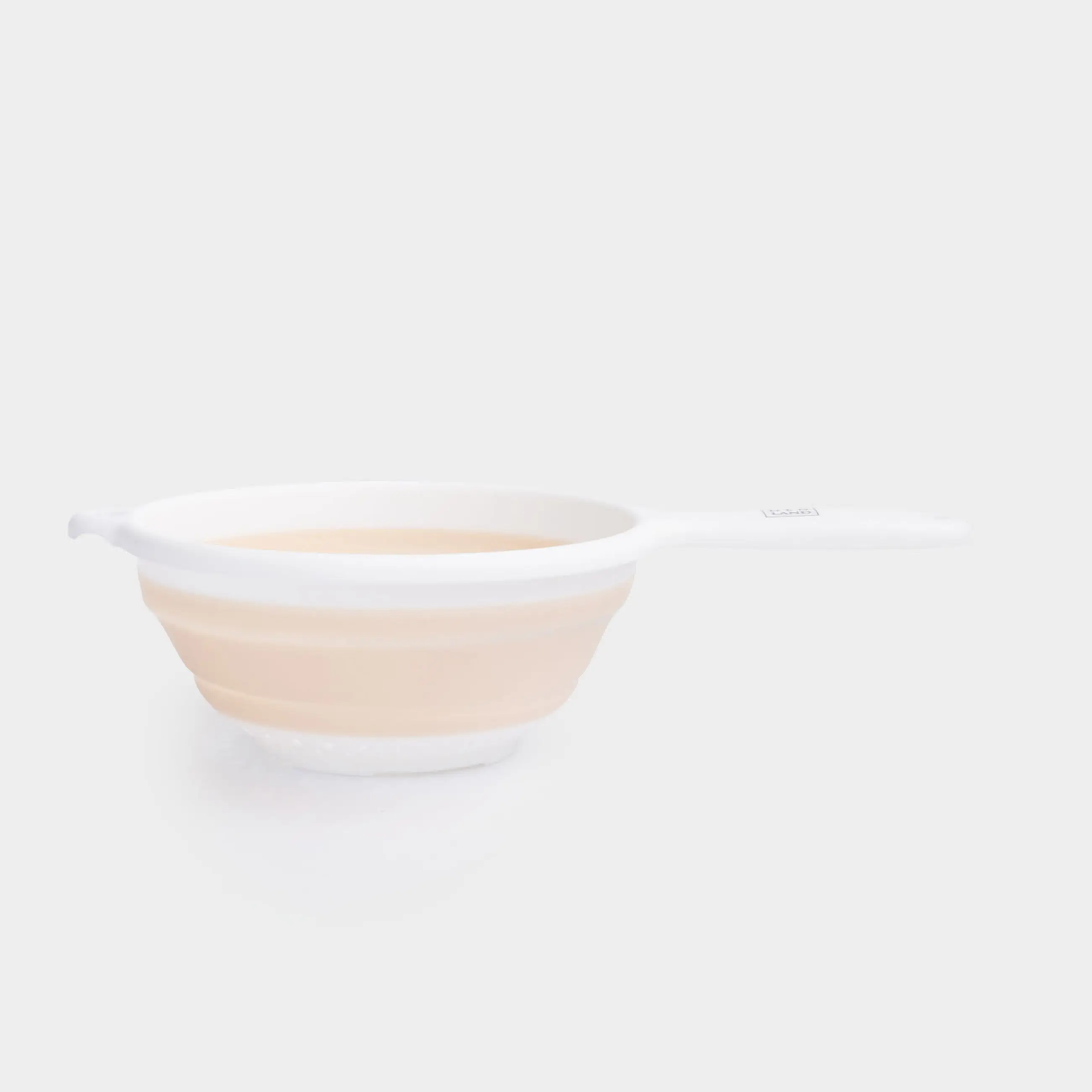 Дуршлаг, 33 см, складной, с ручкой, пластик/резина, серо-бежевый, Foldaway