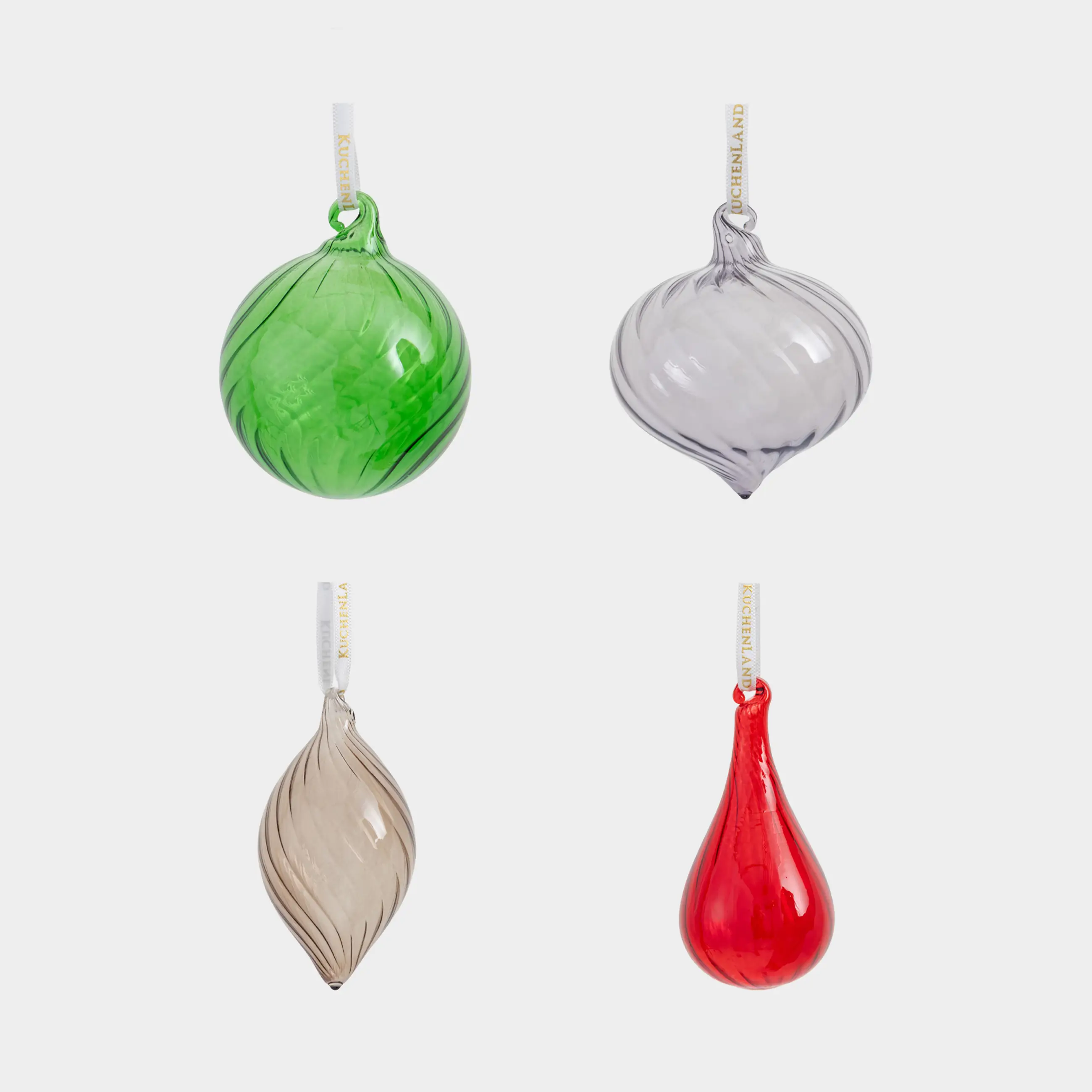 Шырша ойыншықтарының жиынтығы, 4 дана, шыны, Abstract figureлар, Abstract figure