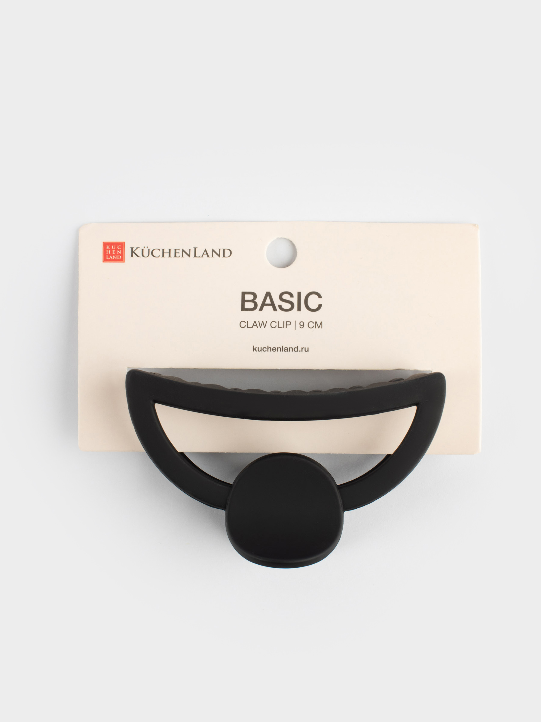 Заколка для волос, 9 см, пластик, черная, Крабик, Basic, image-4