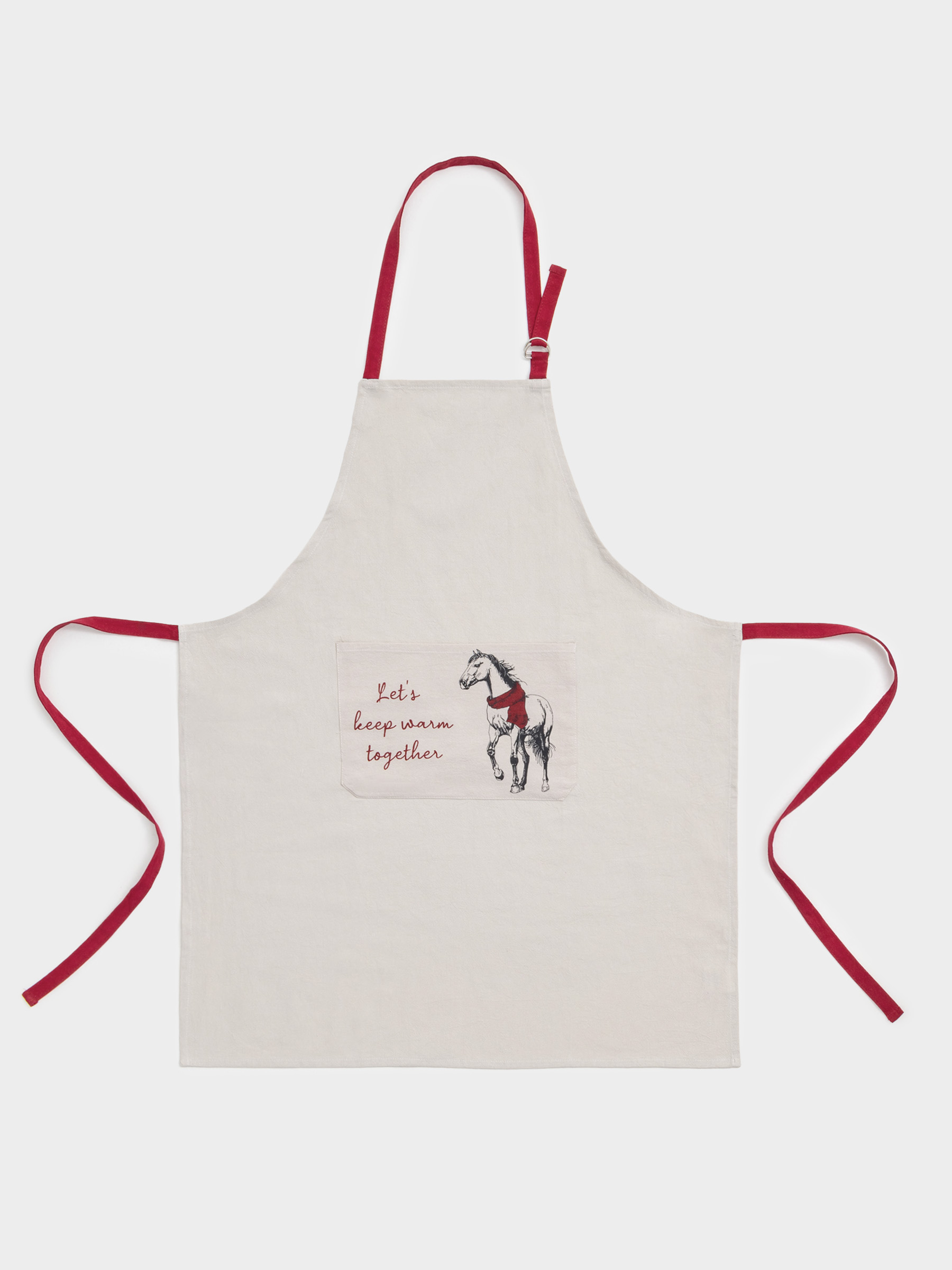 Алжапқыш, 65х80 см, мақта, сұр және сарғылт-қоңыр, Жылқы, Horse in scarf, image-0