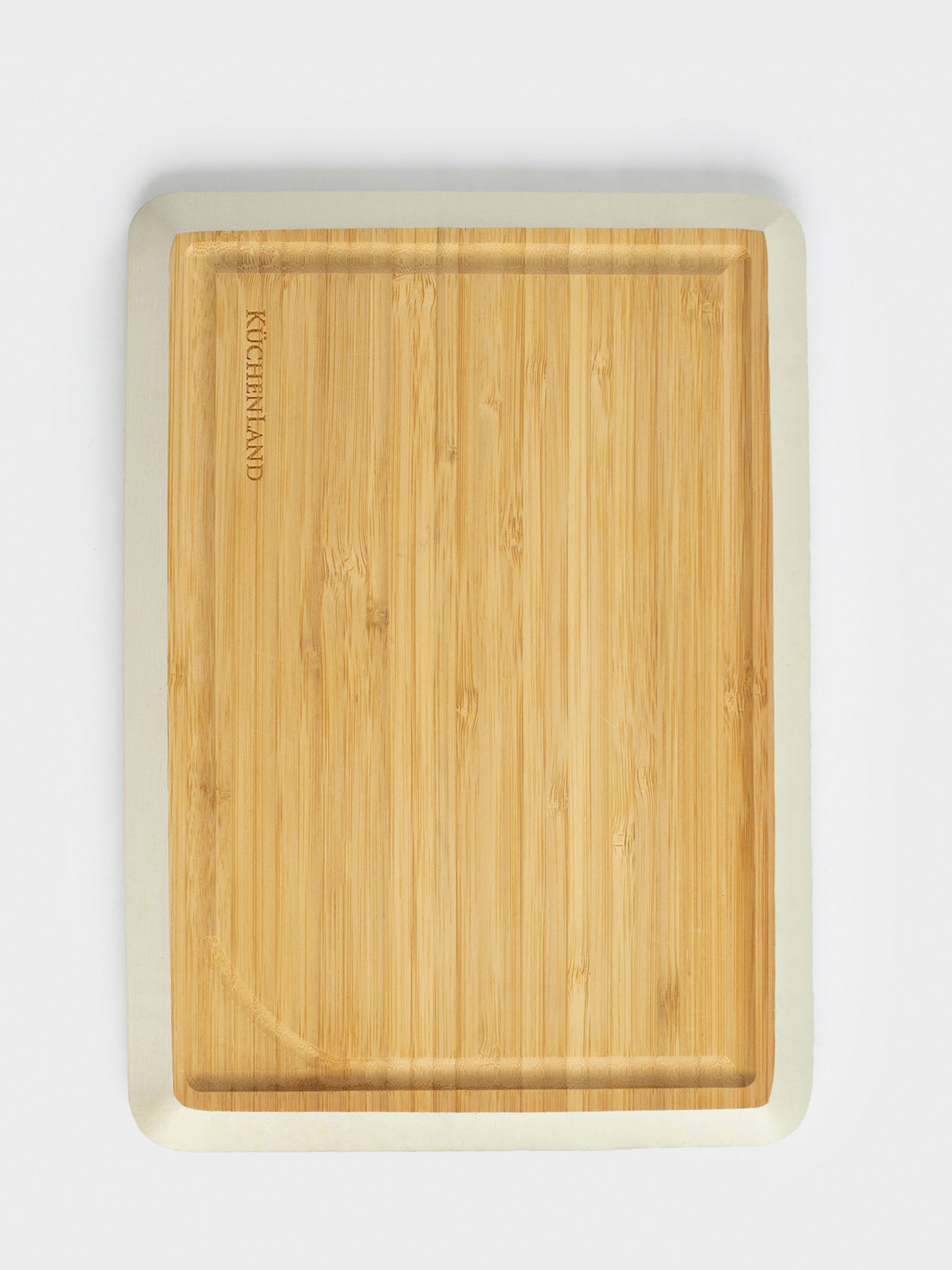 Кесу тақтасы, 28х20 см, бамбук, тікбұрышты, сұр жиек, Bamboo, image-0