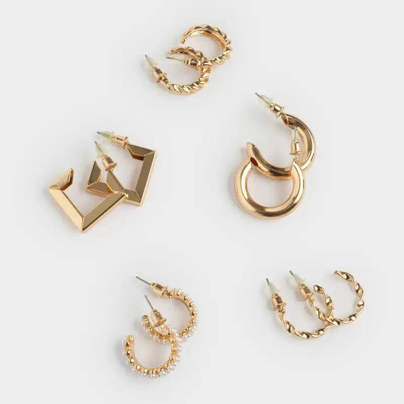 Серьги-пусеты, 1,5 см, 10 шт, металл, золотистые, Jewelry ,image-0