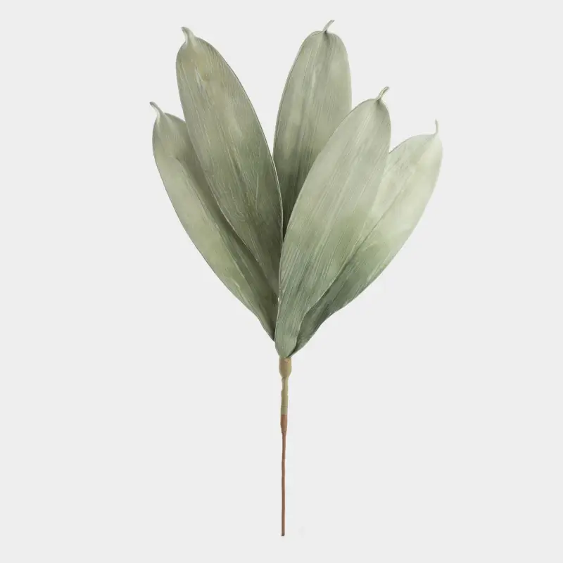 Ветка декоративная, 73 см, пенопласт/бумага, Зеленая аспидистра, Leafs decor ,image-0