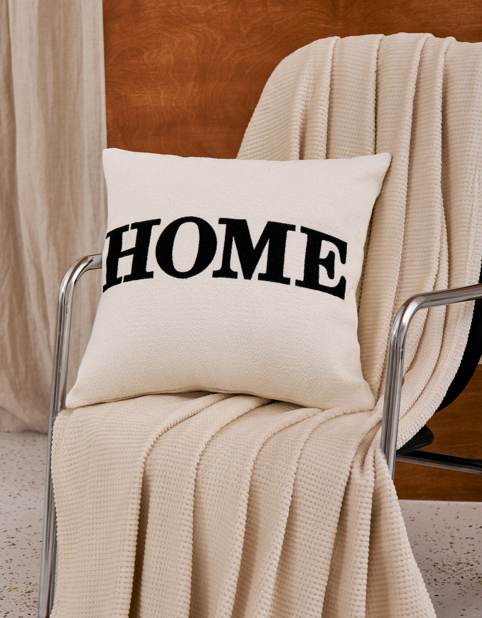 Подушка декоративная, 45х45 см, полиэстер, молочная, Home deco, image-3