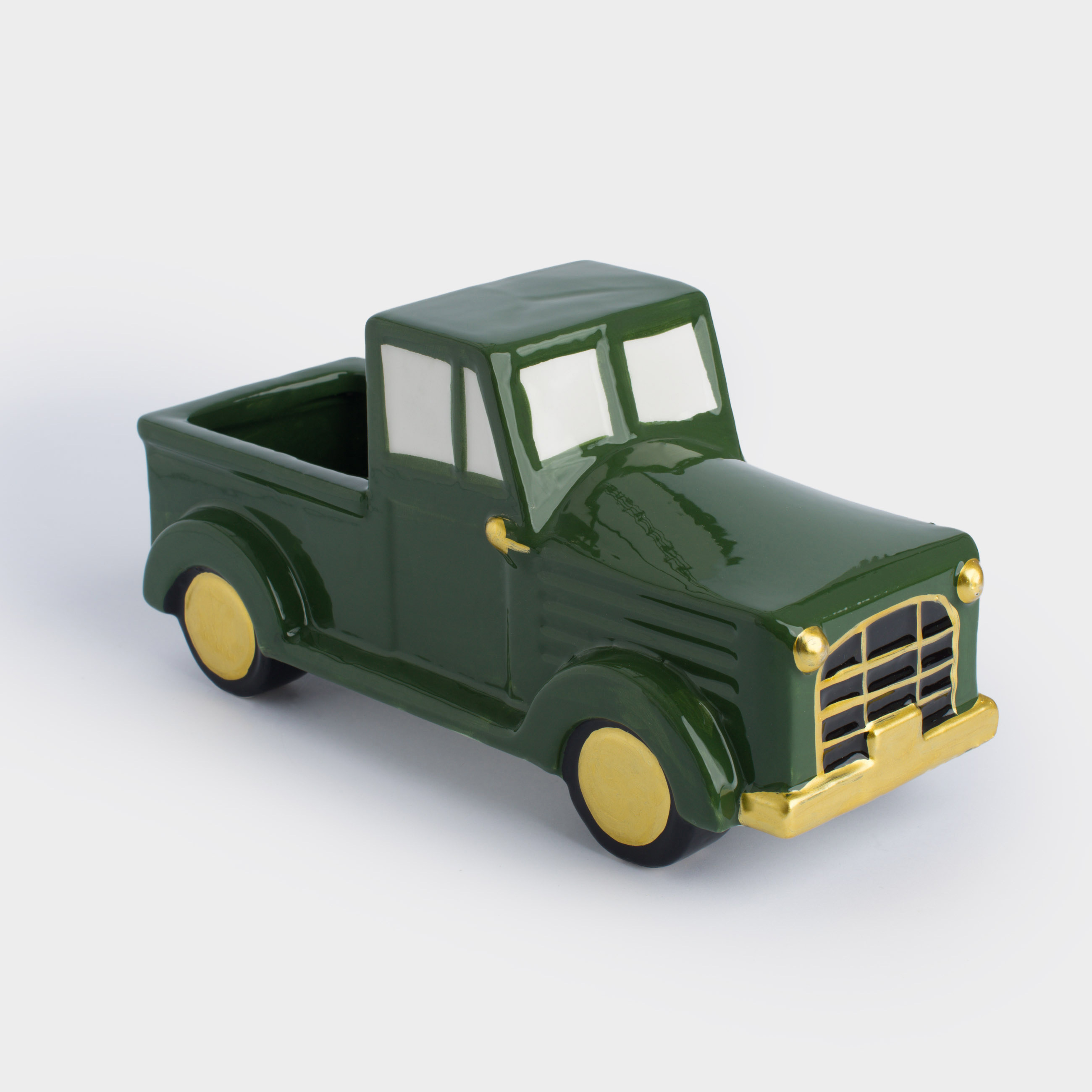 Конфетница, 24х12 см, керамика, зеленая, Машина, Car, image-1