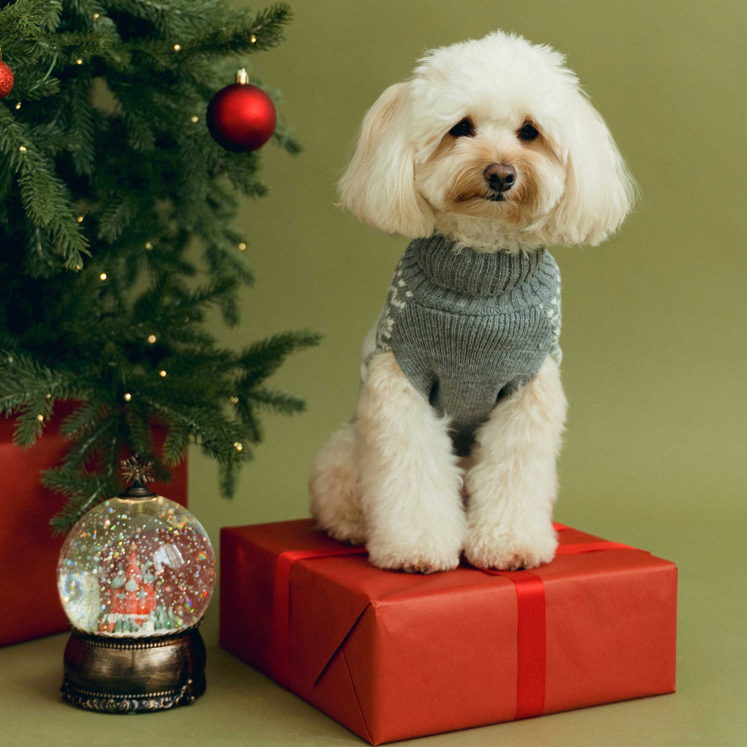 Свитер для животных,  акрил, серо-белый, Рождественский узор, Fashion pet, image-5