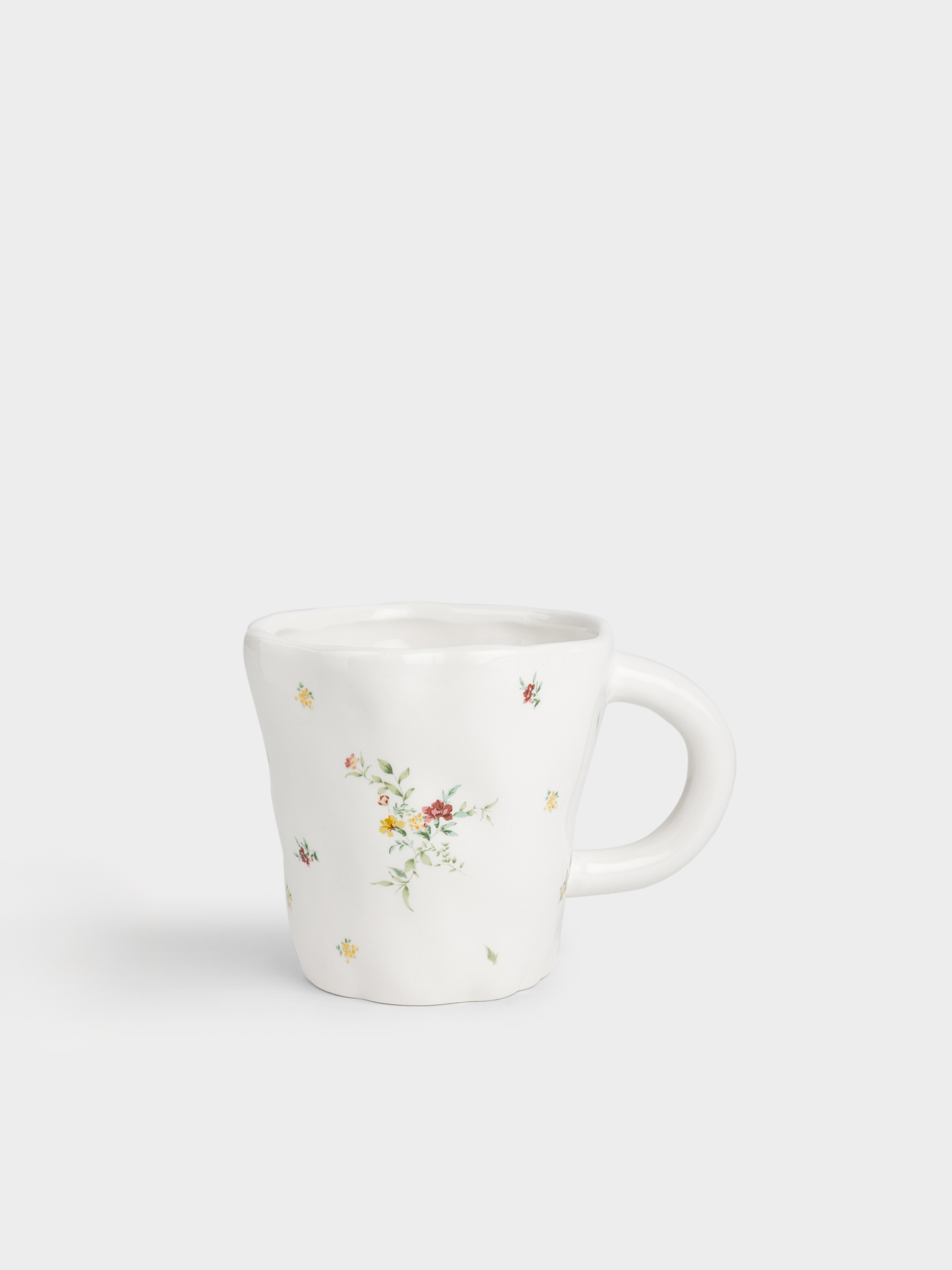 Кружка, 540 мл, керамика D, молочная, Цветы, El flower, image-1