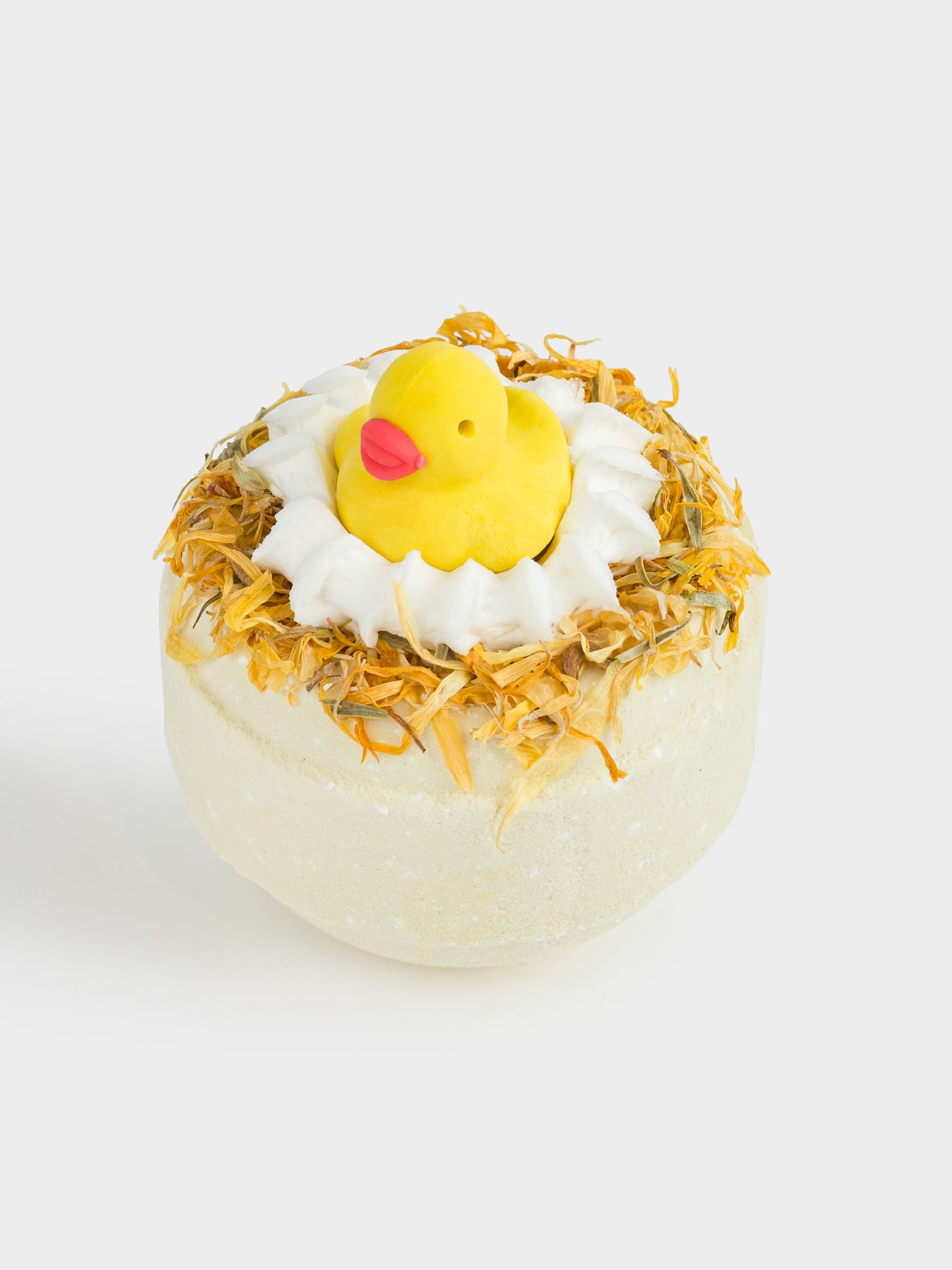 Бомбочка для ванны, 130 гр, с игрушкой, желтая, Мед с молоком, Утенок, Duck yellow, image-0