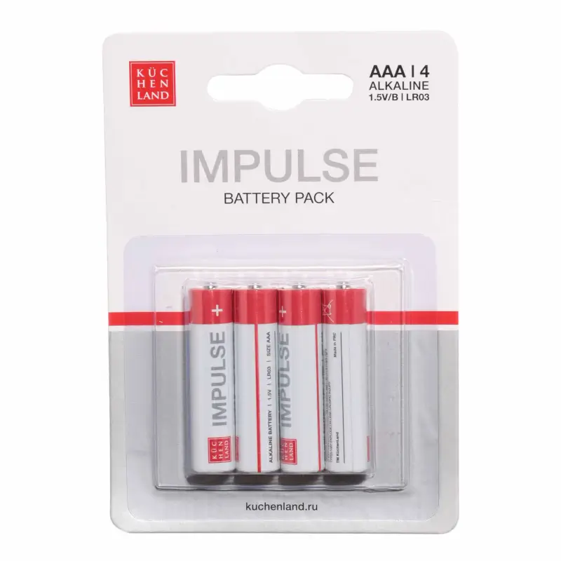 Батарейка AAA LR03, щелочная, 4 шт, Impulse ,image-0