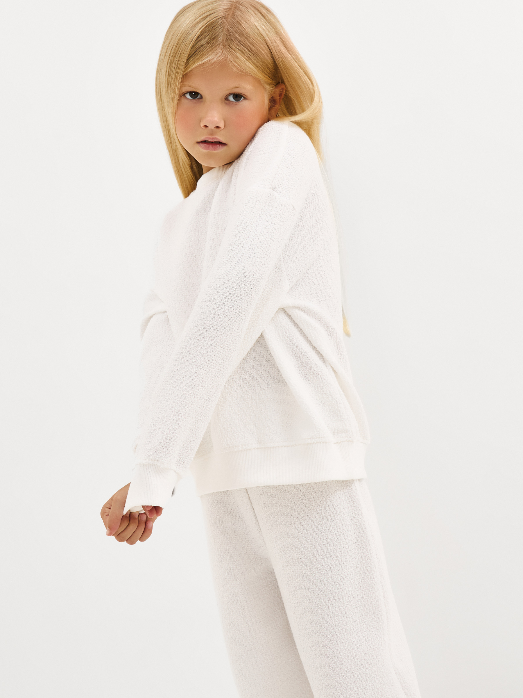 Свитшот детский, для девочек, молочный, Tiziana, image-5