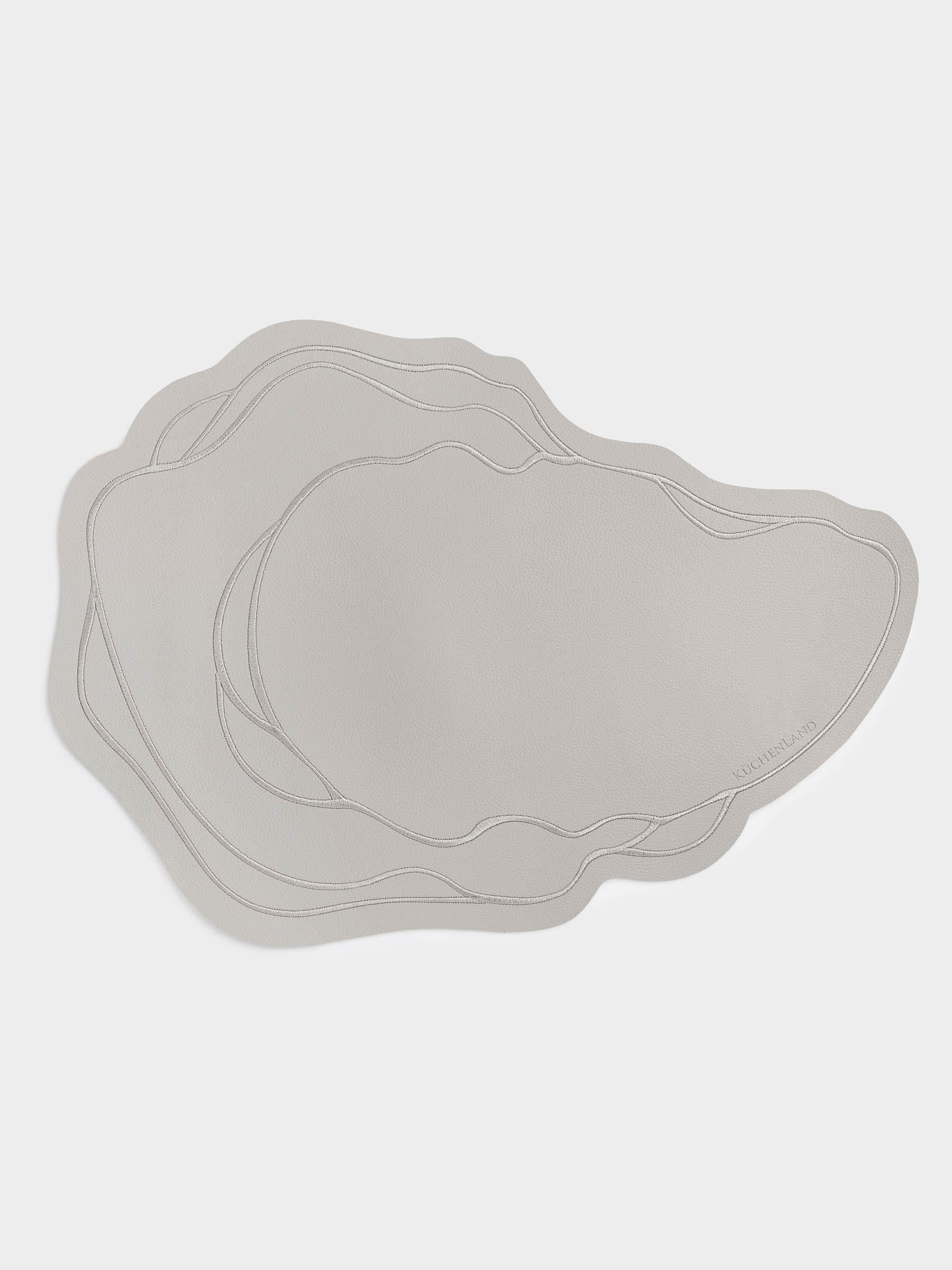 Салфетка под приборы, 35х48 см, ПВХ, фигурная, молочная, Устрица, Rock shape, image-0