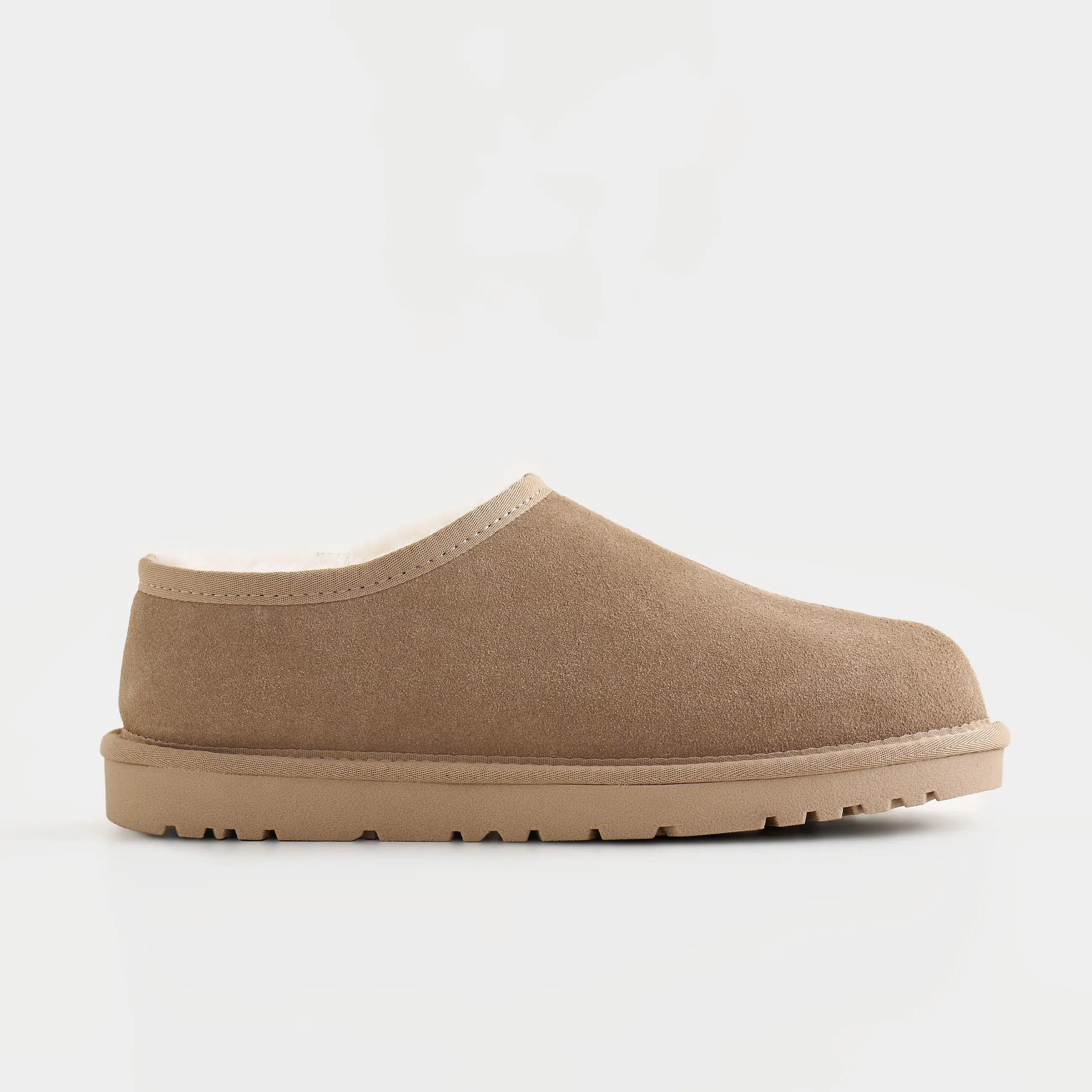 Угги женские, р. 37, с открытой пяткой, замша/шерсть, бежевые, Suede