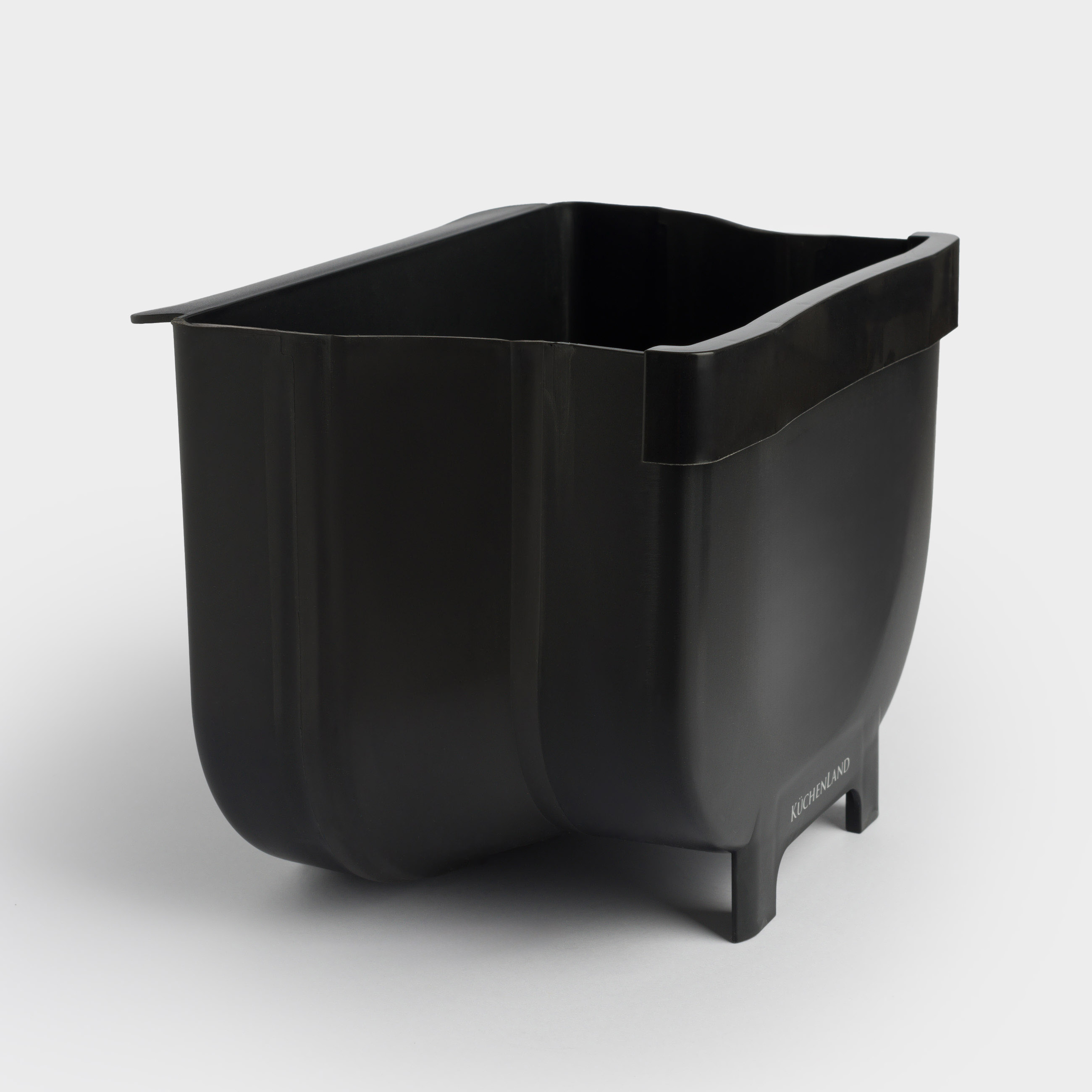 Ведро для мусора, 4 л, складное, подвесное, пластик/резина, черное, Foldaway black, image-6