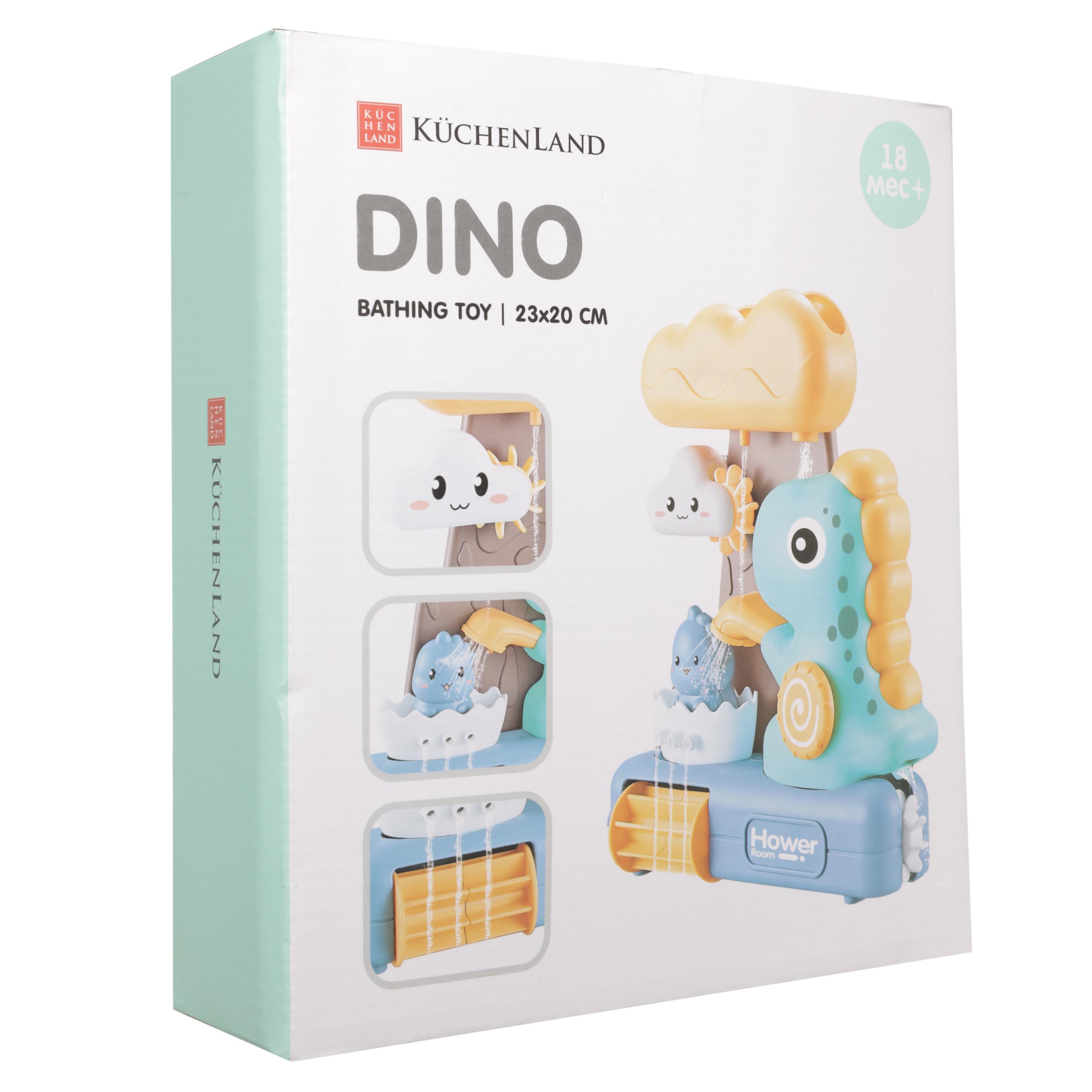 Игрушка для купания, 23x20 см, пластик, цветная, Водяной душ с динозаврами, Dino, image-3