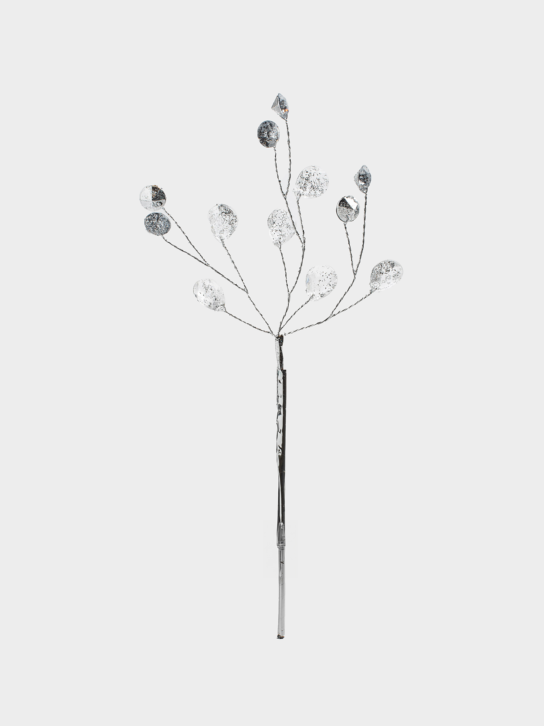 Сәндік бұтақ, 23 см, акрил/металл, күміс, Кристалдар, Crystal decor, image-0
