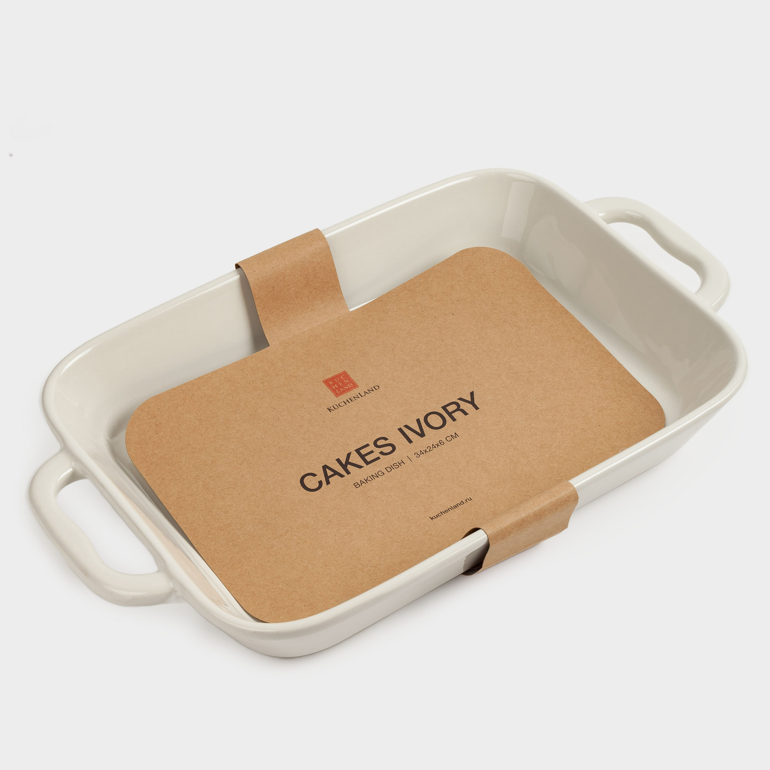 Форма для запекания, 34х24 см, керамика, прямоугольная, молочная, Cakes ivory, image-9
