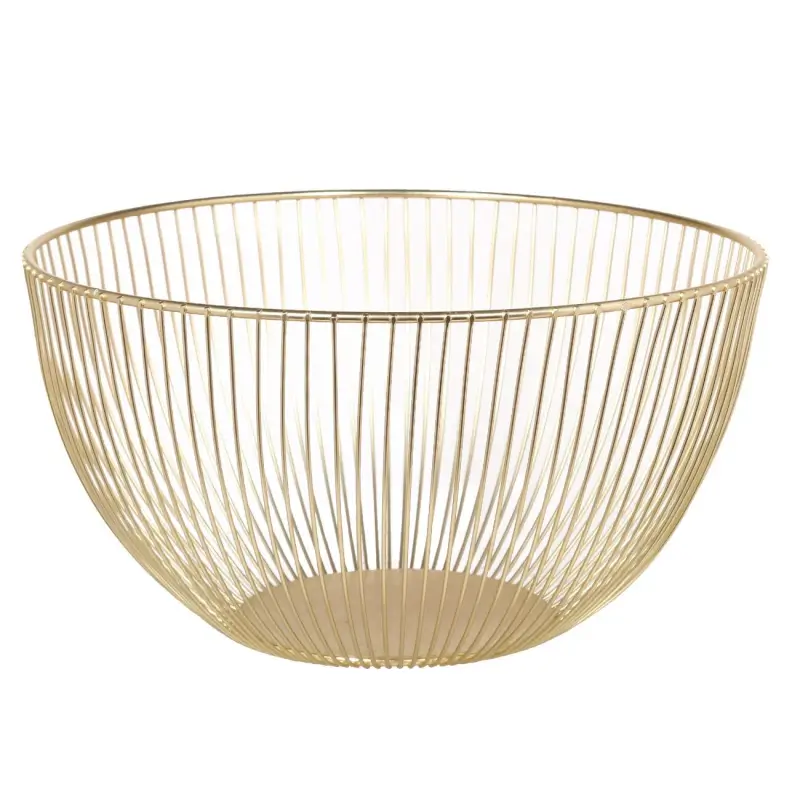 Корзина для фруктов, 25 см, металл, золотистая, Twist gold ,image-0