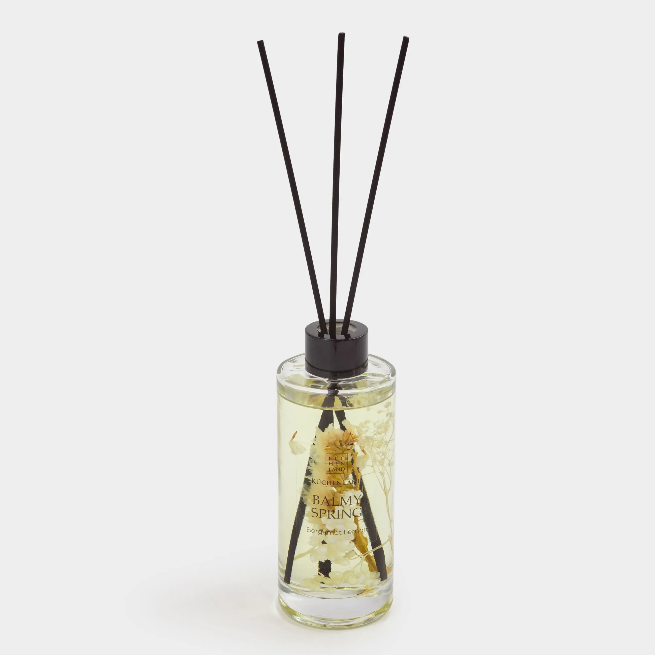 Хош иісті диффузор, 180 мл, кептірілген гүлдер қосылған, Bergamot Lemon, Balmy spring