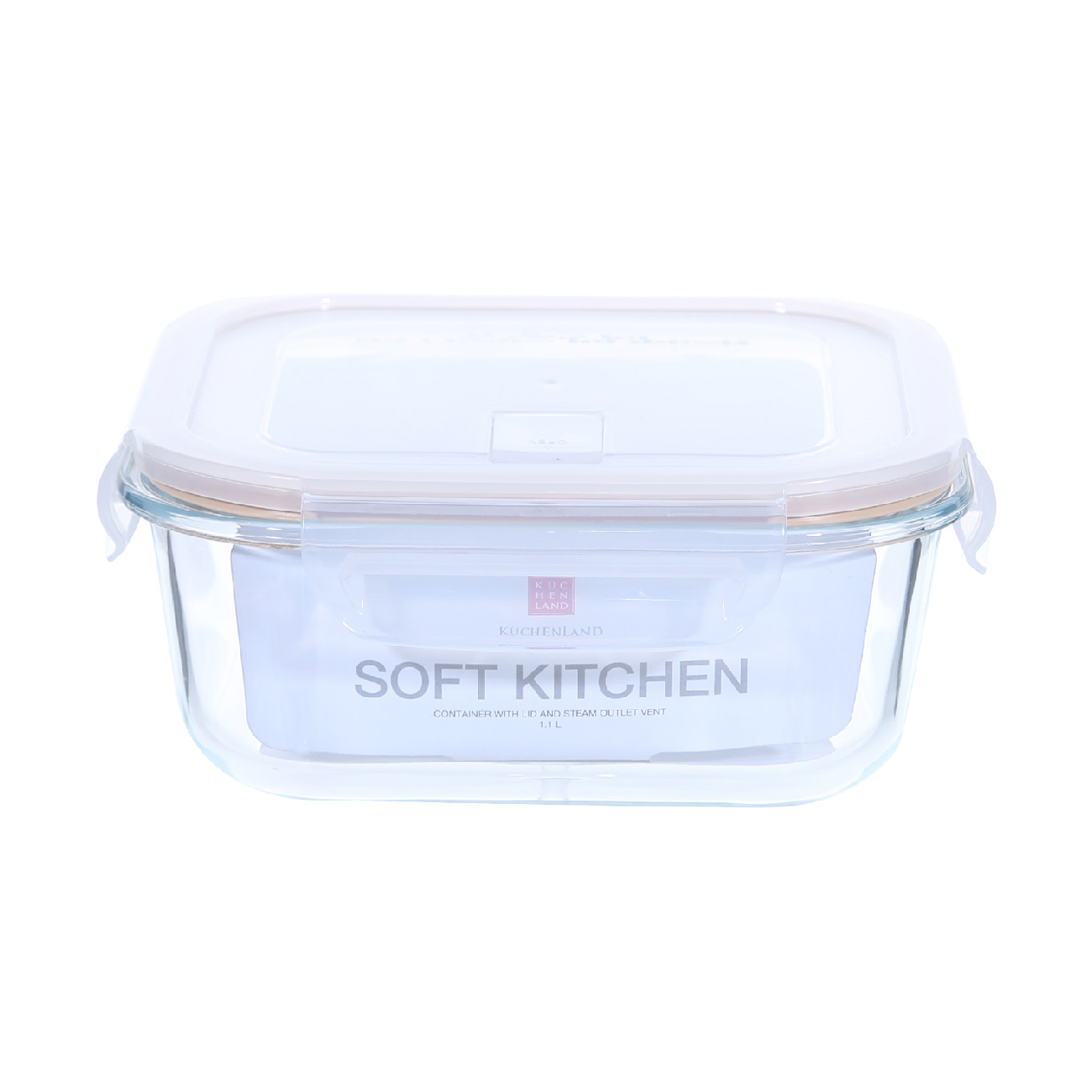 Контейнер, 520 мл, с клипсами, с клапаном, стекло Т/пластик, квадратный, Soft kitchen, image-1
