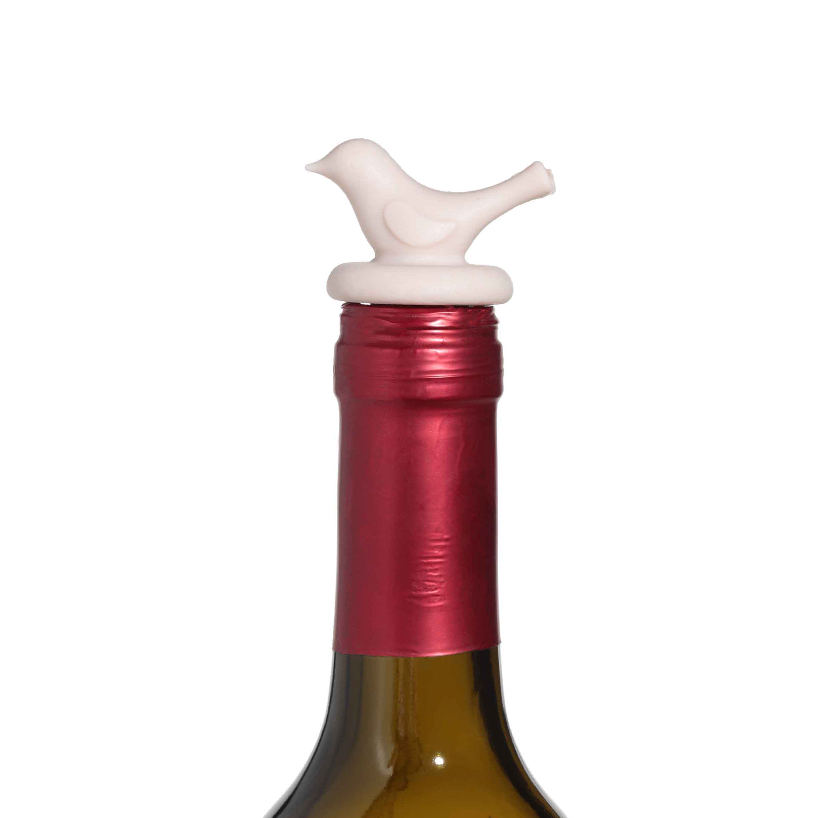 Пробка для винной бутылки, 5 см, силикон, бежевая, Птица, Soft kitchen, image-2