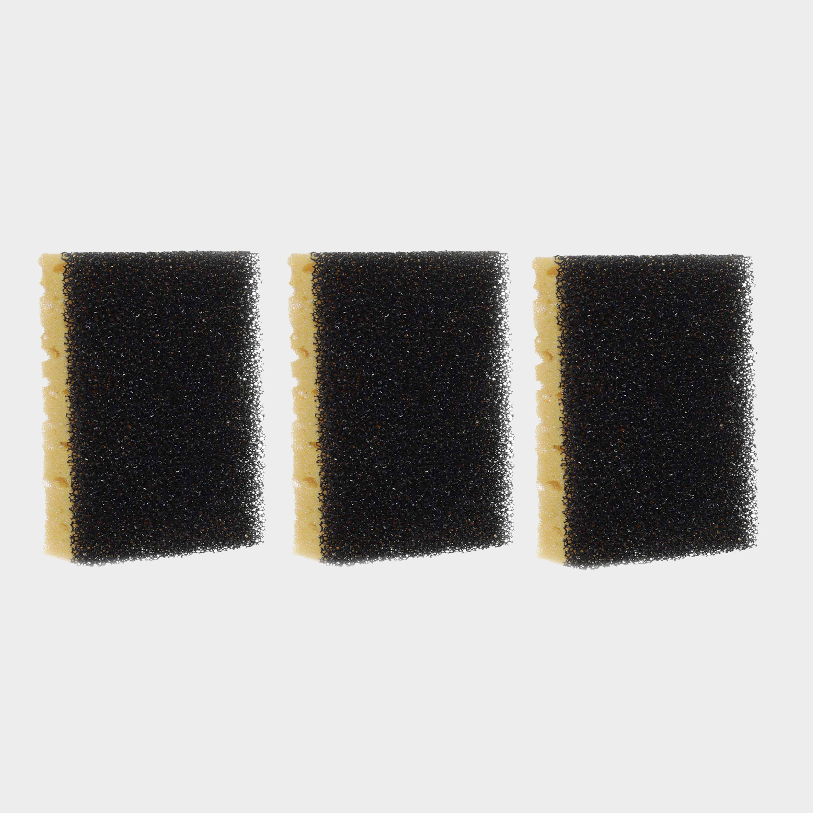 Губка для мытья посуды, 10x7 см, 3 шт, поролон/абразив, черно-желтая, Black clean, image-0