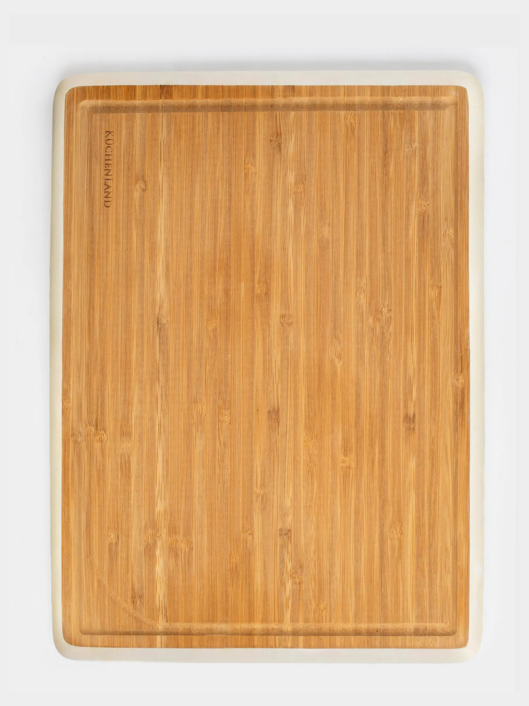 Доска разделочная, 38x28 см, бамбук, прямоугольная, молочный кант, Bamboo