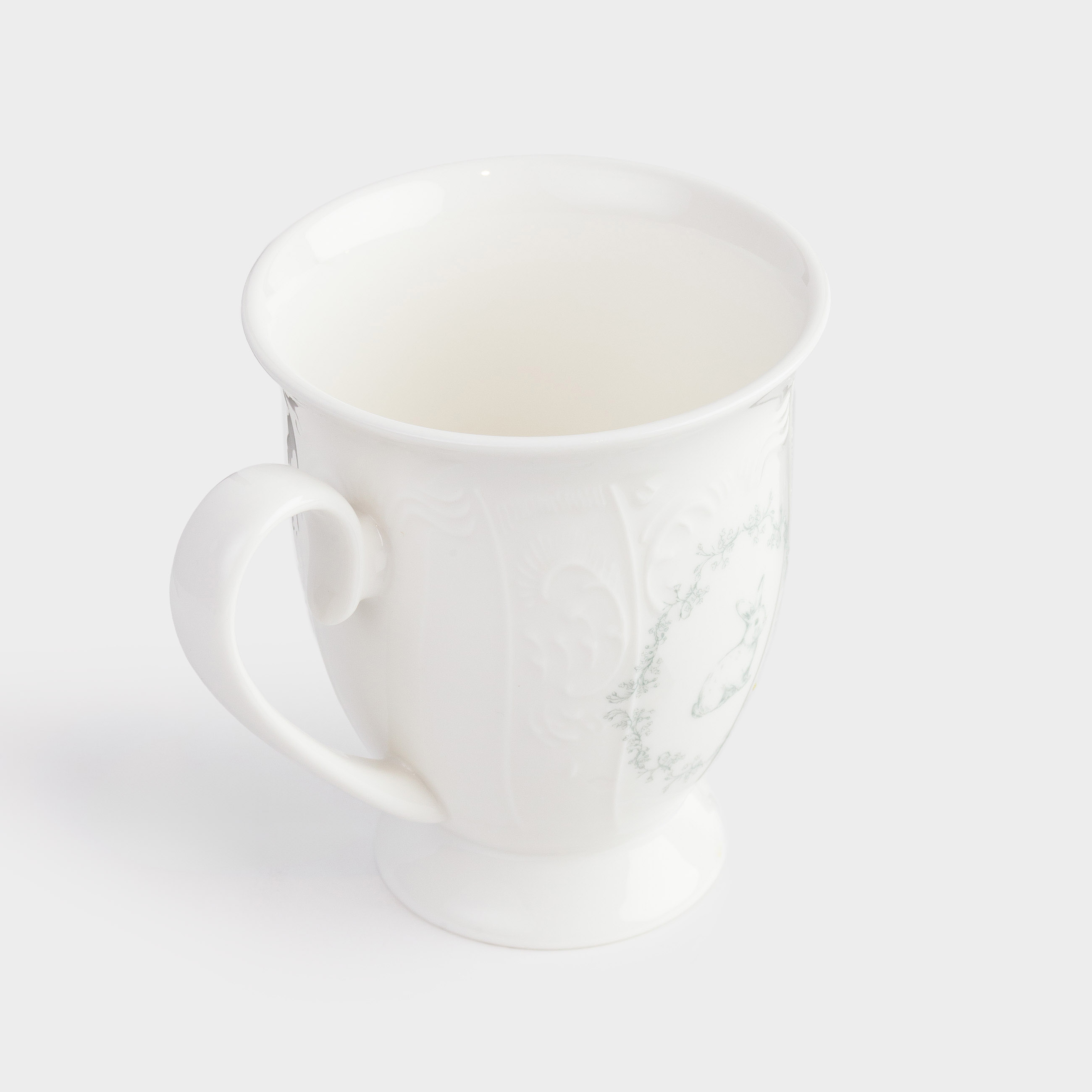 Кружка, 330 мл, фарфор Fine Bone China, белая, Кролик и цветы, Easter blooming, image-1