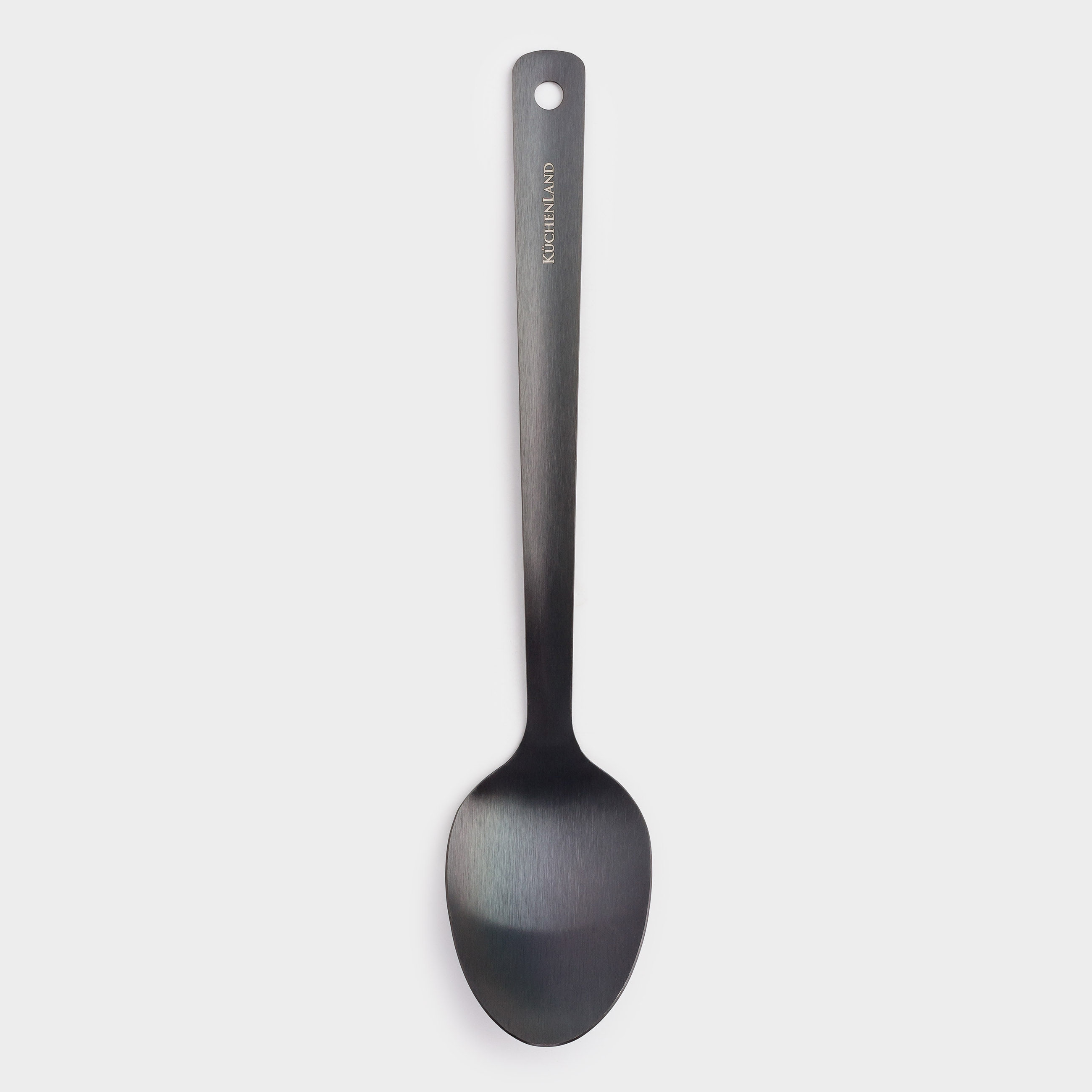 Сервиз қасығы, 35 см, болат, қара сұр, титан, image-0