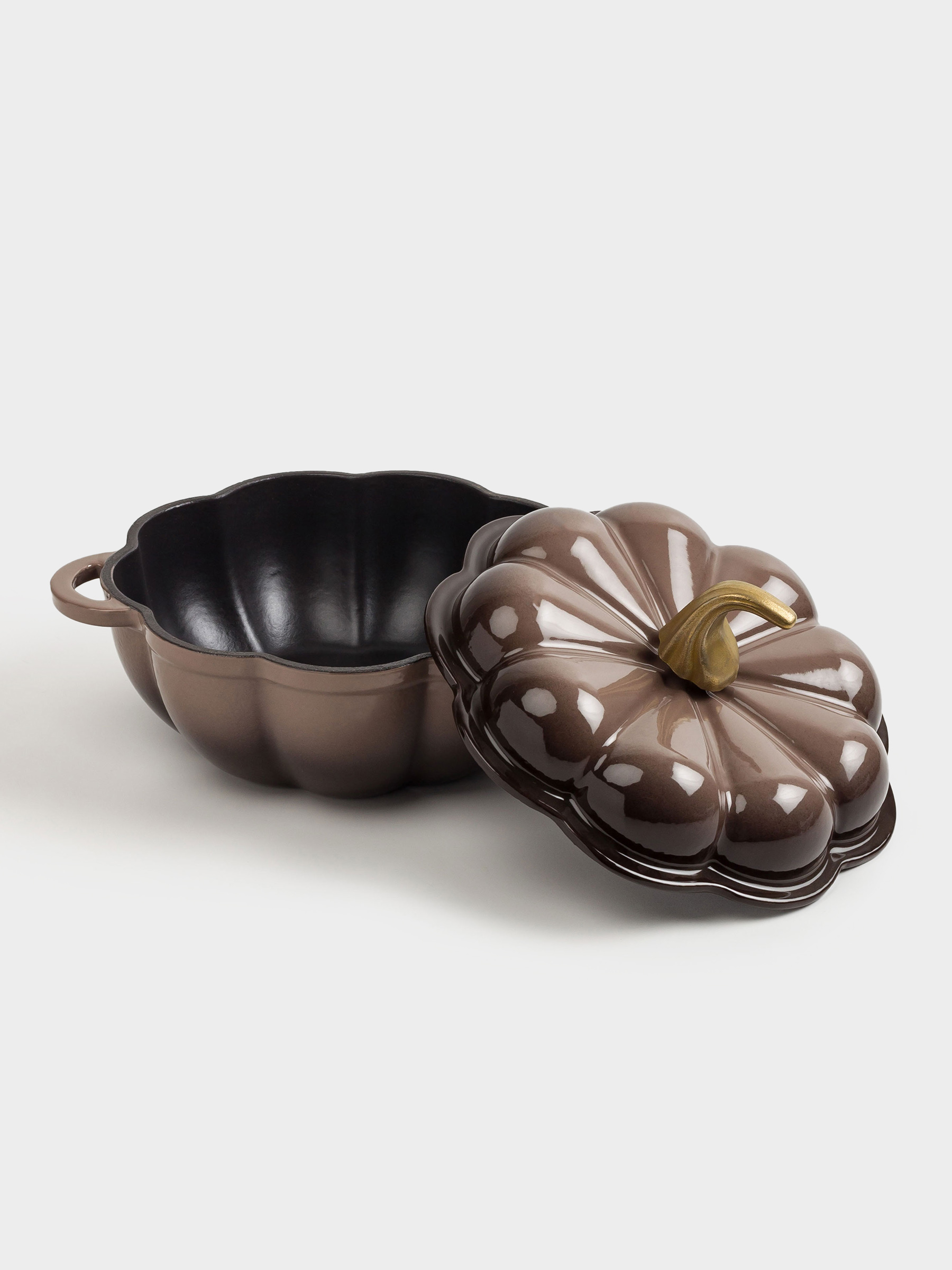 Кәстрөл, 20 см, 1,7 л, қақпағы бар, шойын, қоңыр, асқабақ, Gourd, image-4