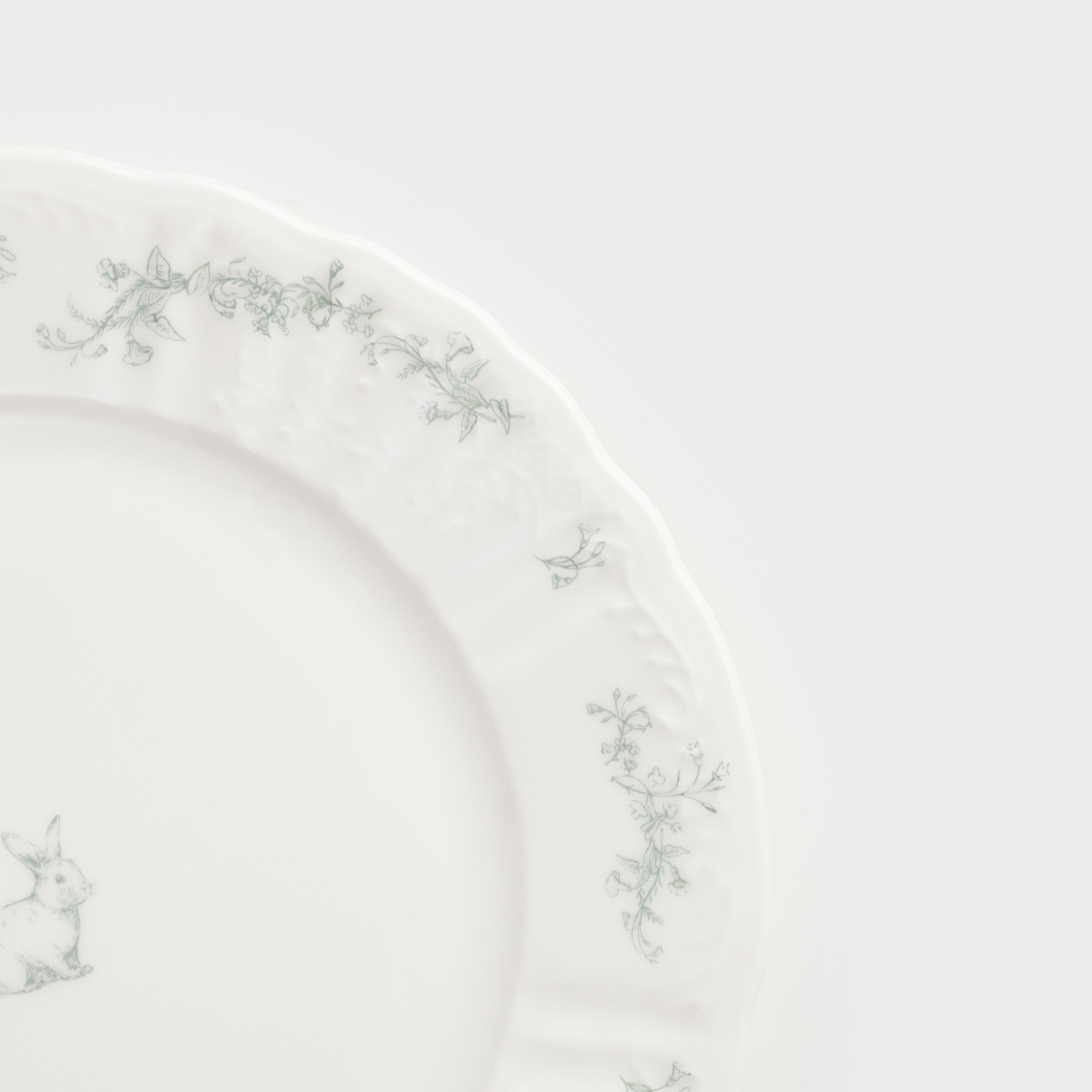 Тарелка закусочная, 20 см, фарфор Fine Bone China, белая, Кролик и цветы, Easter blooming, image-6