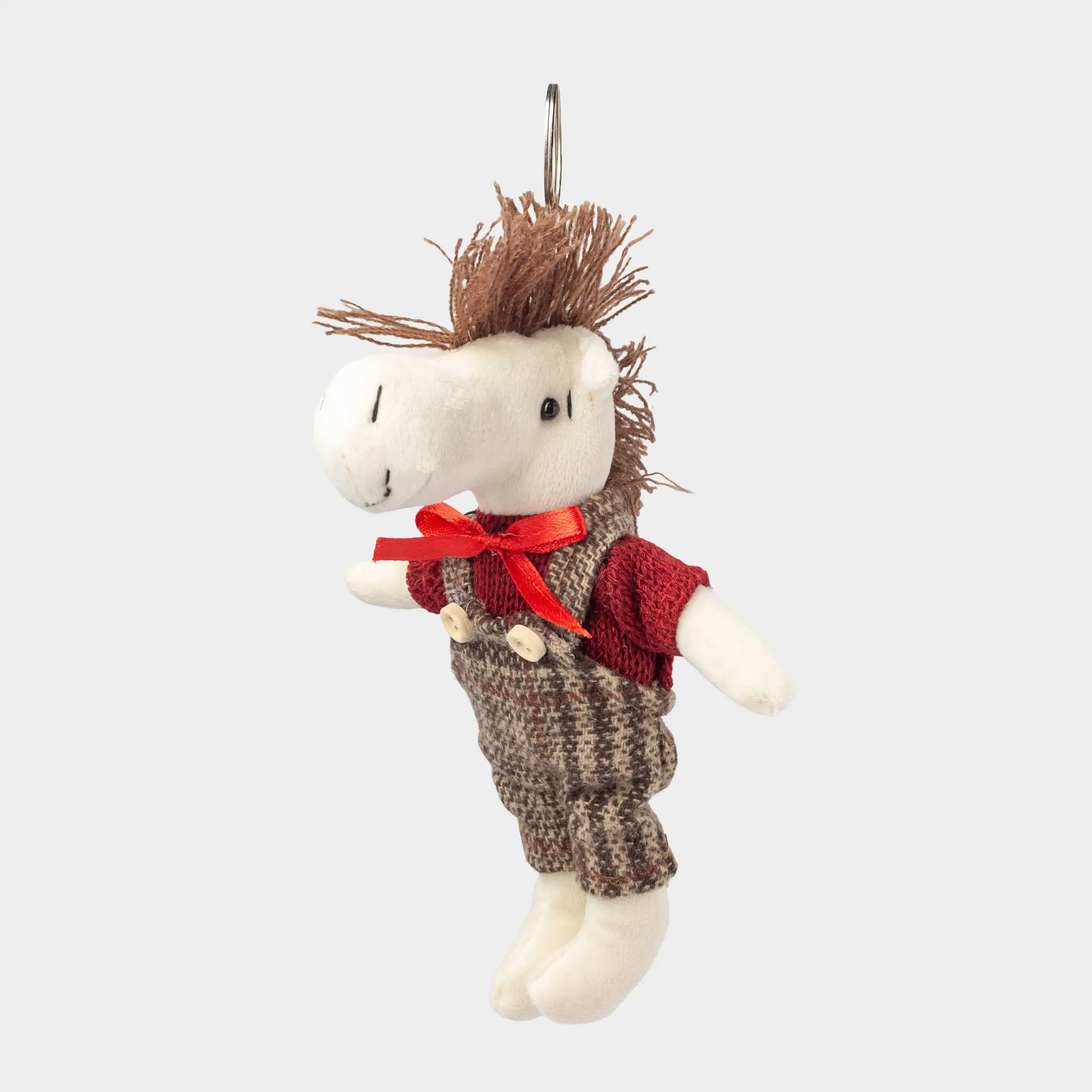 Брелок, 18 см, мягкий, полиэстер, бежевый, Конь в красных брюках, Cute horse