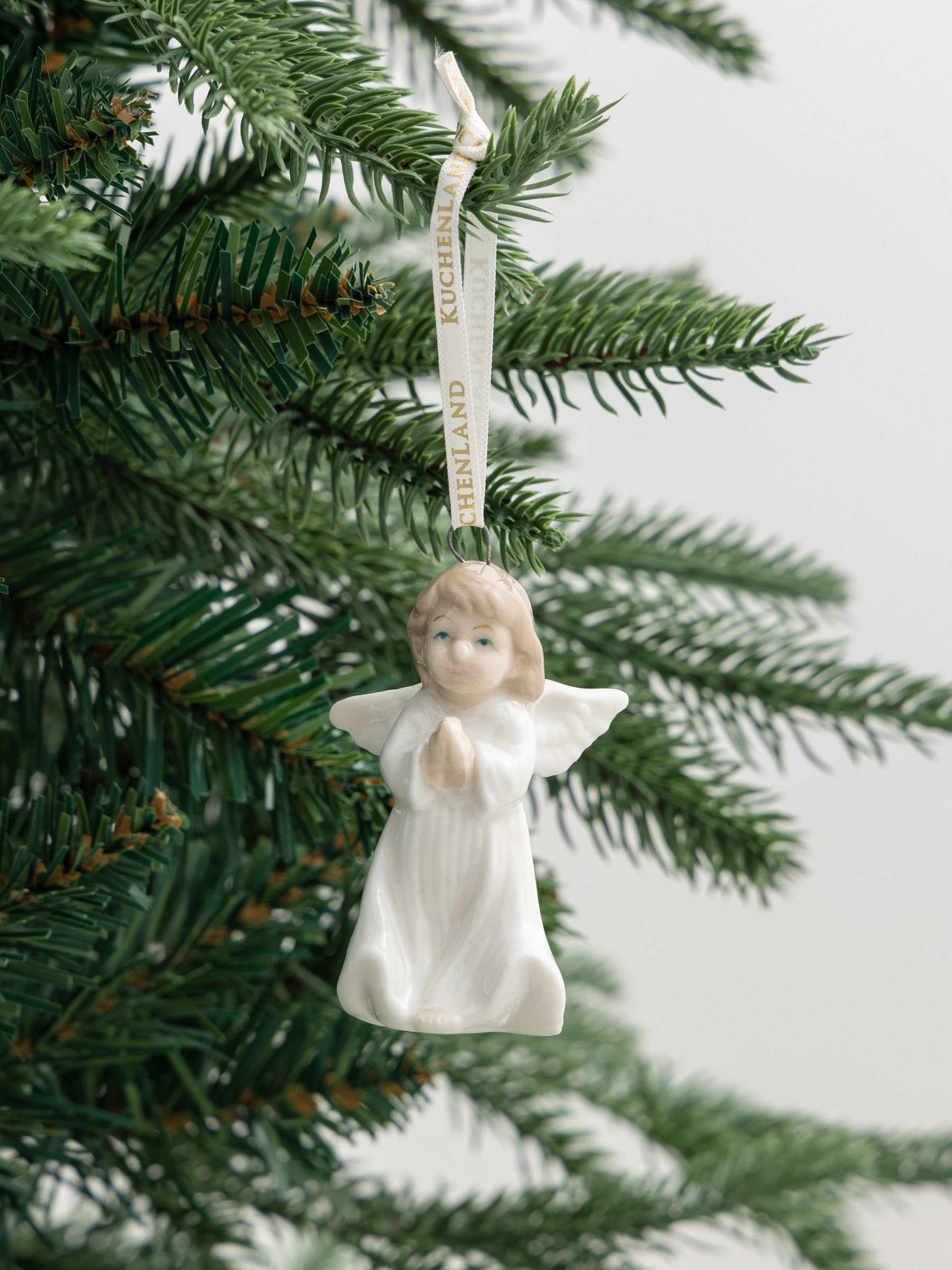 Игрушка елочная, 8 см, фарфор P, белая, Ангел, Angel figurine, image-3