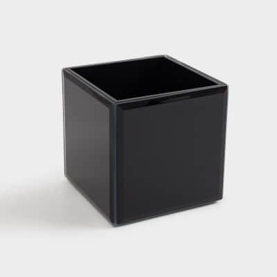 Органайзер для косметики, 10х10 см, стекло, зеркальный, черный, Glossy black ,image-0
