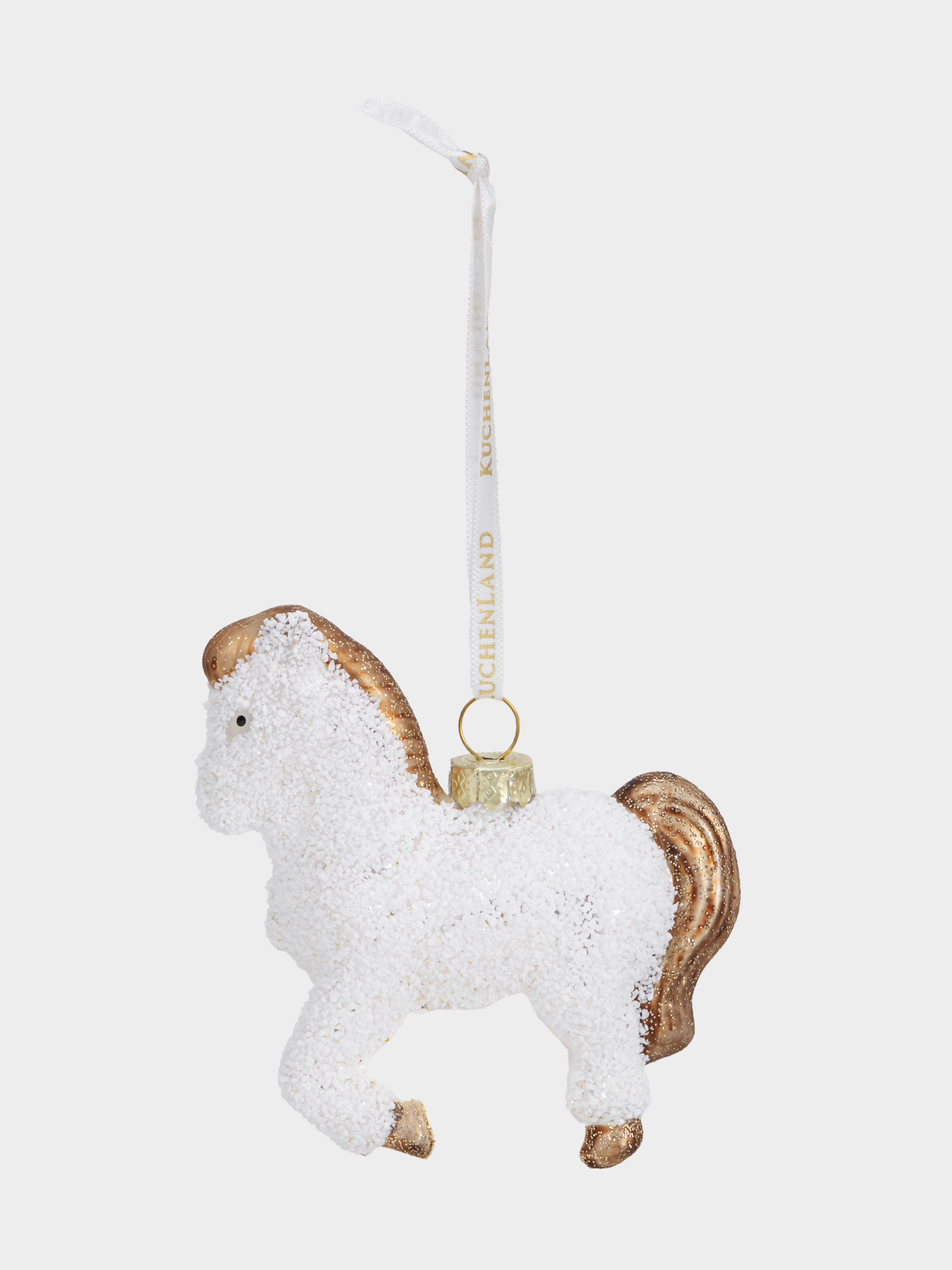 Шырша ойыншығы, 9 см, шыны, жылтырақтары бар, ақ, Жылқы, Figure sparkle, image-1