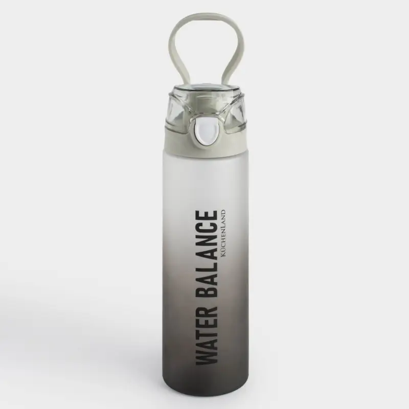 Суға арналған бөтелке, 900 мл, пластик/силикон, сұр, Water balance, Sport