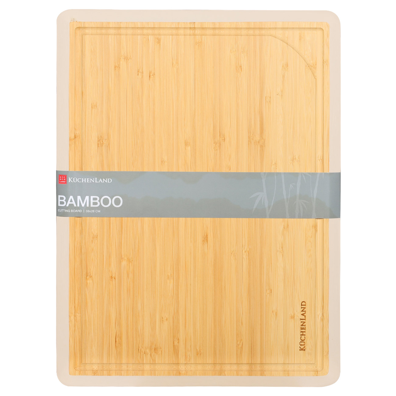Доска разделочная, 38x28 см, бамбук, прямоугольная, молочный кант, Bamboo, image-1