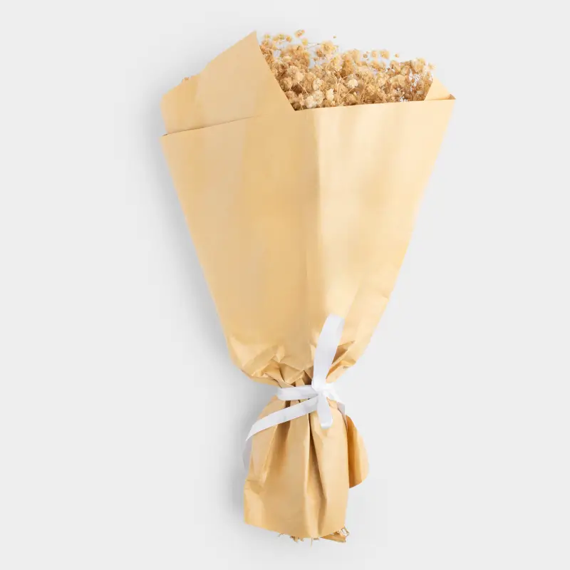 Букет декоративный, 37 см, сухоцветы, Бежевая гипсофила, Dried flower ,image-0
