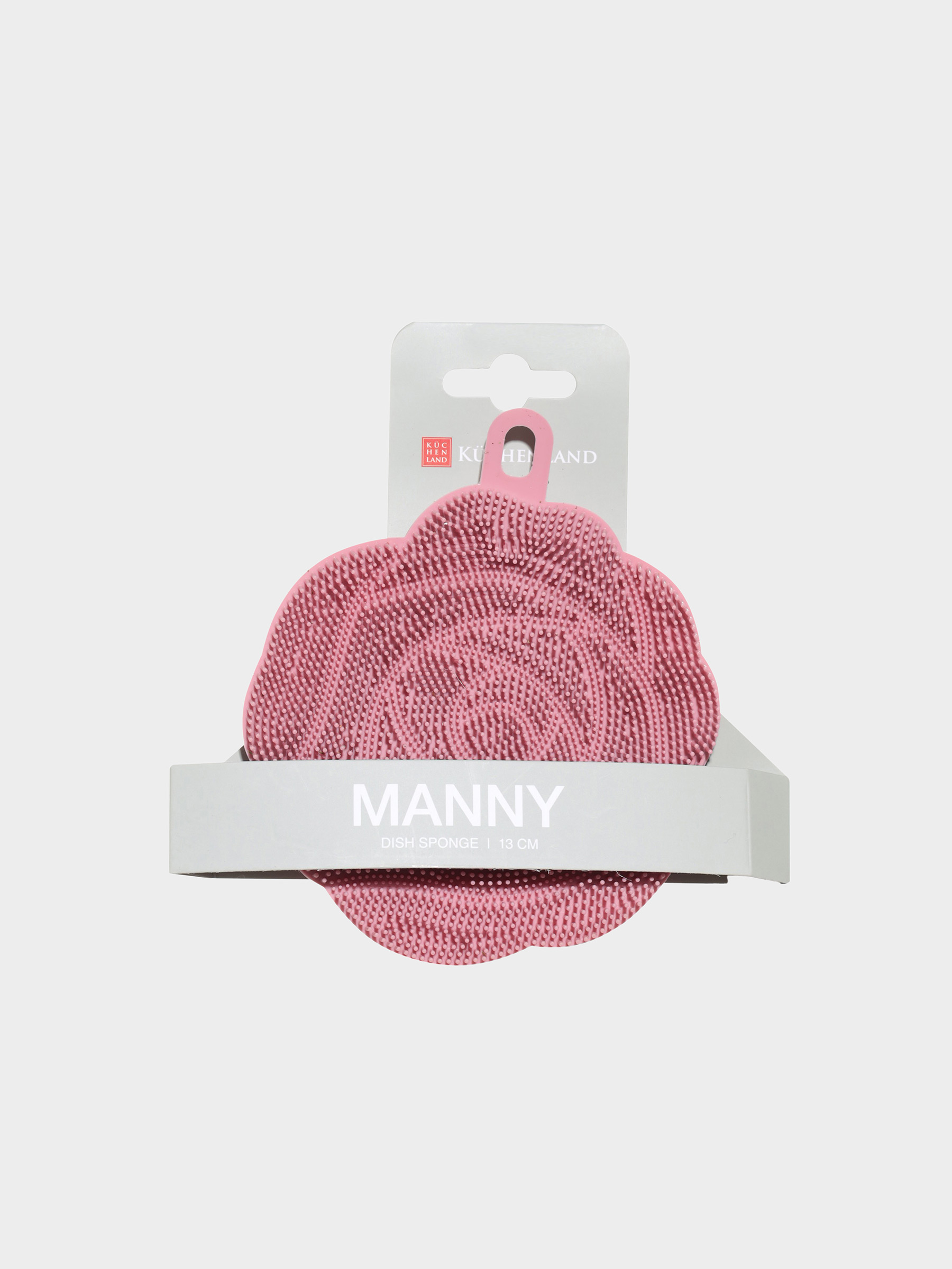 Губка для мытья посуды, 13х11 см, силикон, пудровая, Роза, Manny, image-3