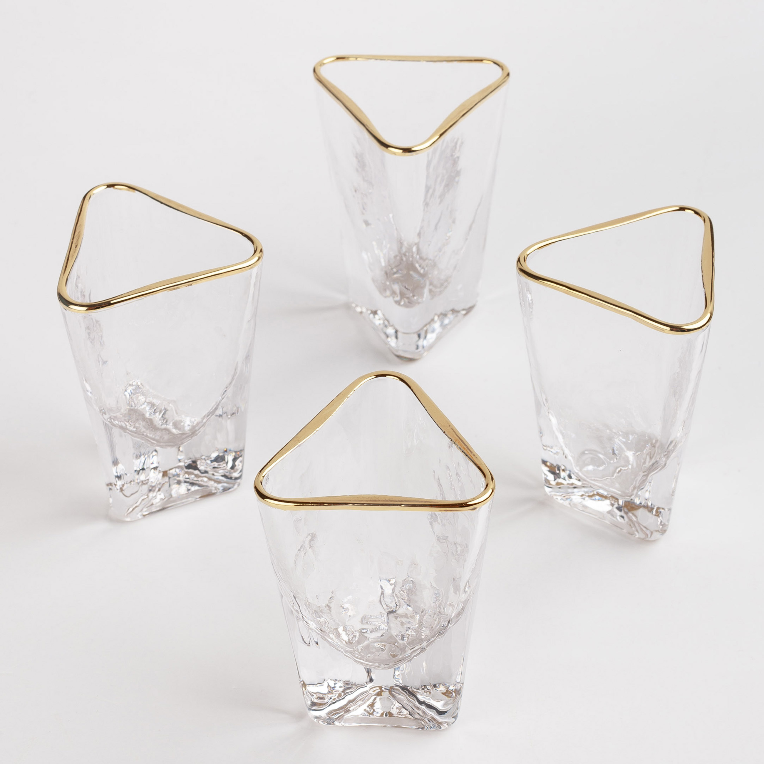 Стопка для водки, 40 мл, 4 шт, стекло, золотистый кант, Triangle Gold, image-2