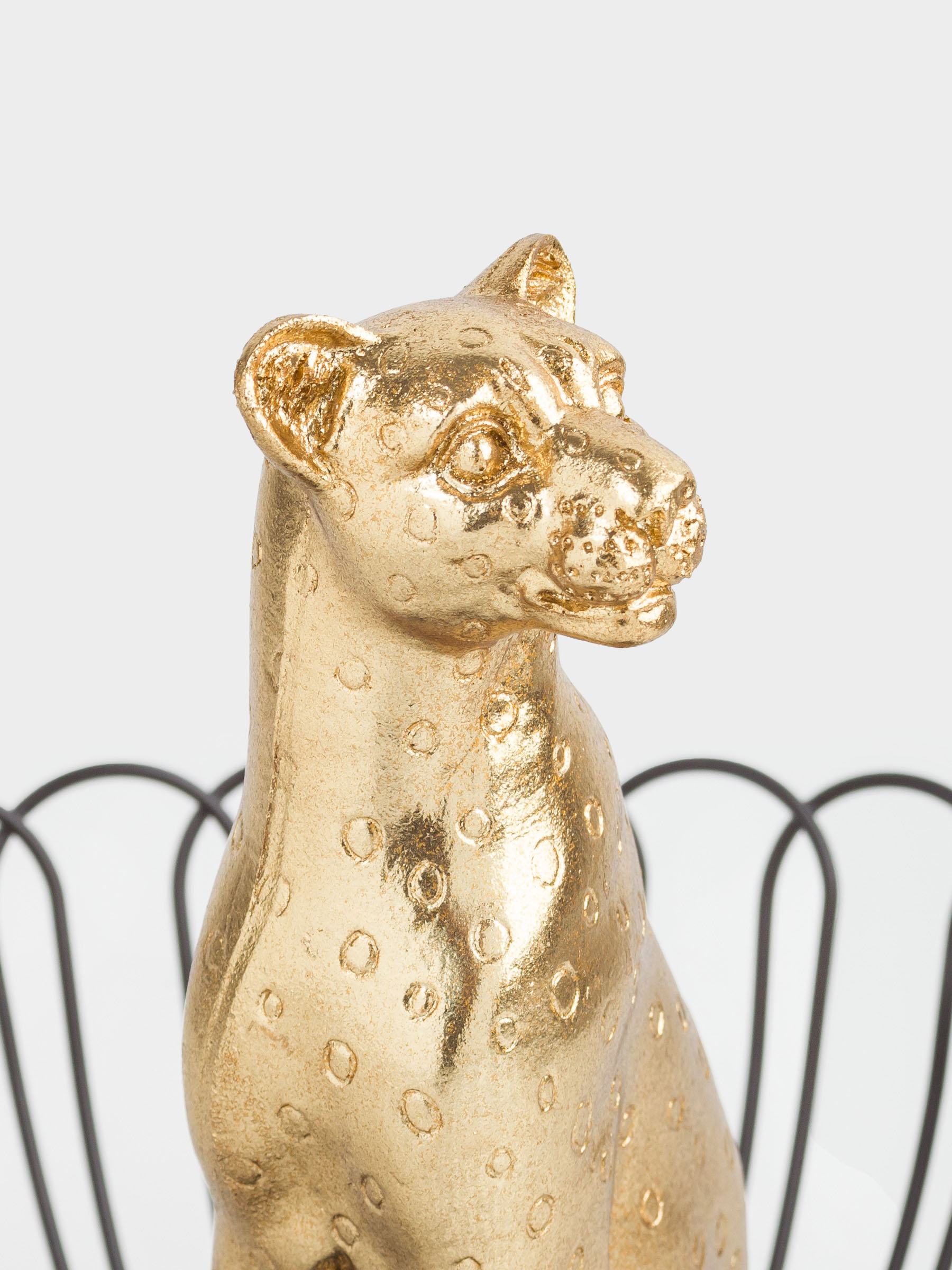 Корзина для фруктов, 29 см, металл/полирезин, черно-золотистая, Гепард, Panther, image-4