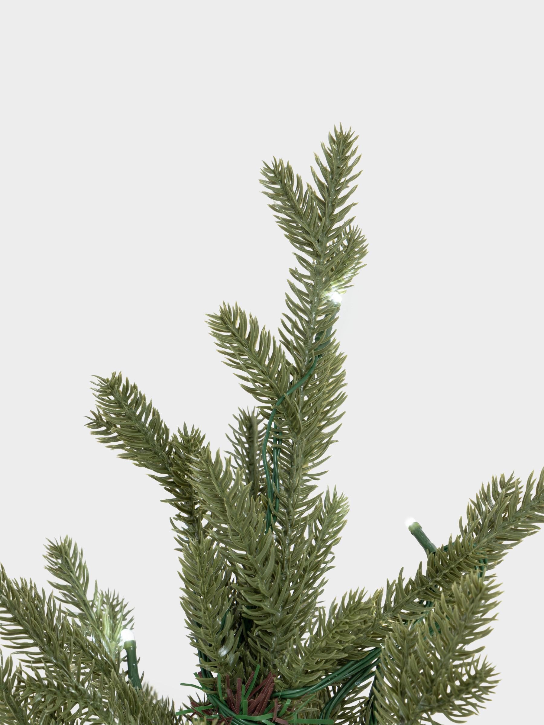 Жасанды шырша, 1,5 м, жарықтандырылған, құмырада, полиэтилен, Conifer decor, image-3