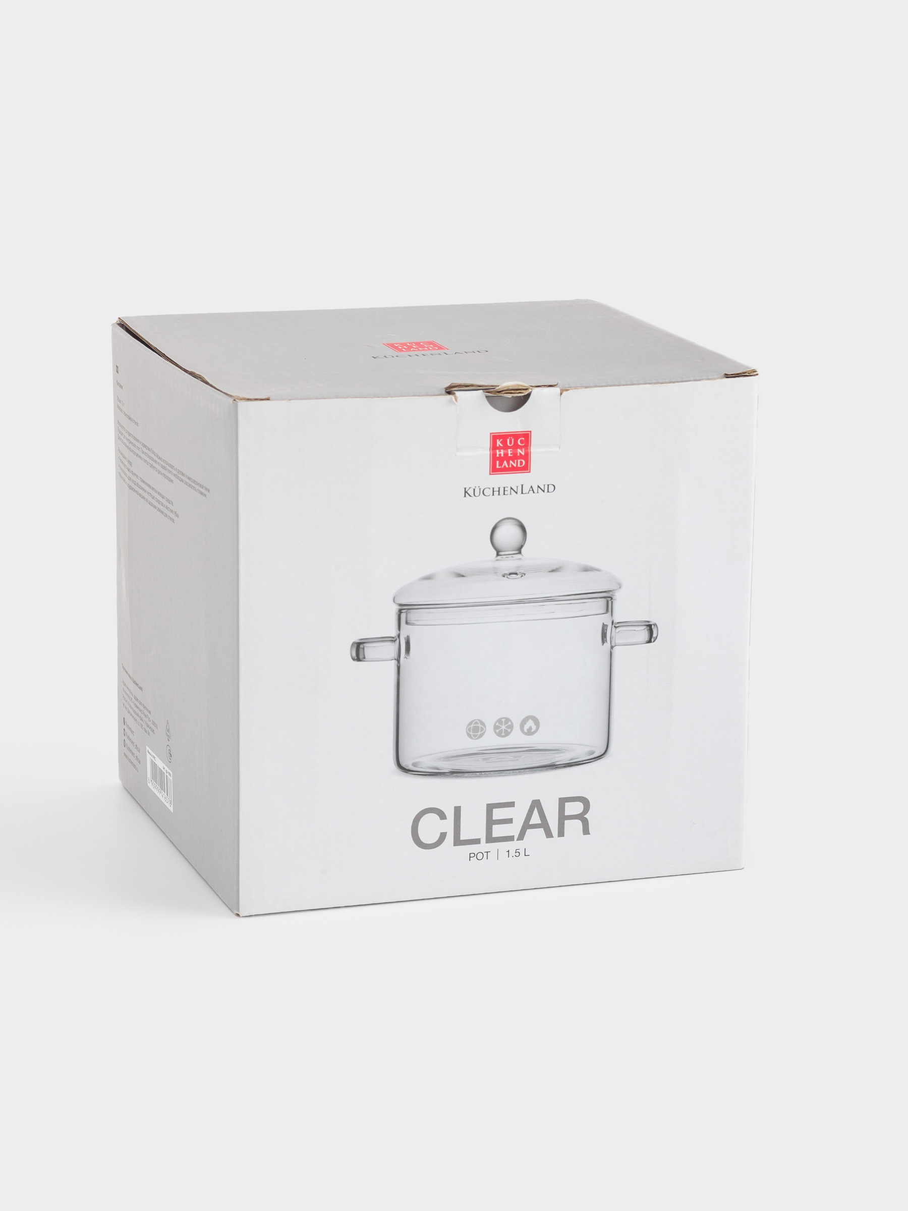 Кастрюля, 15 см, 1,5 л, стекло Б, Clear, image-5